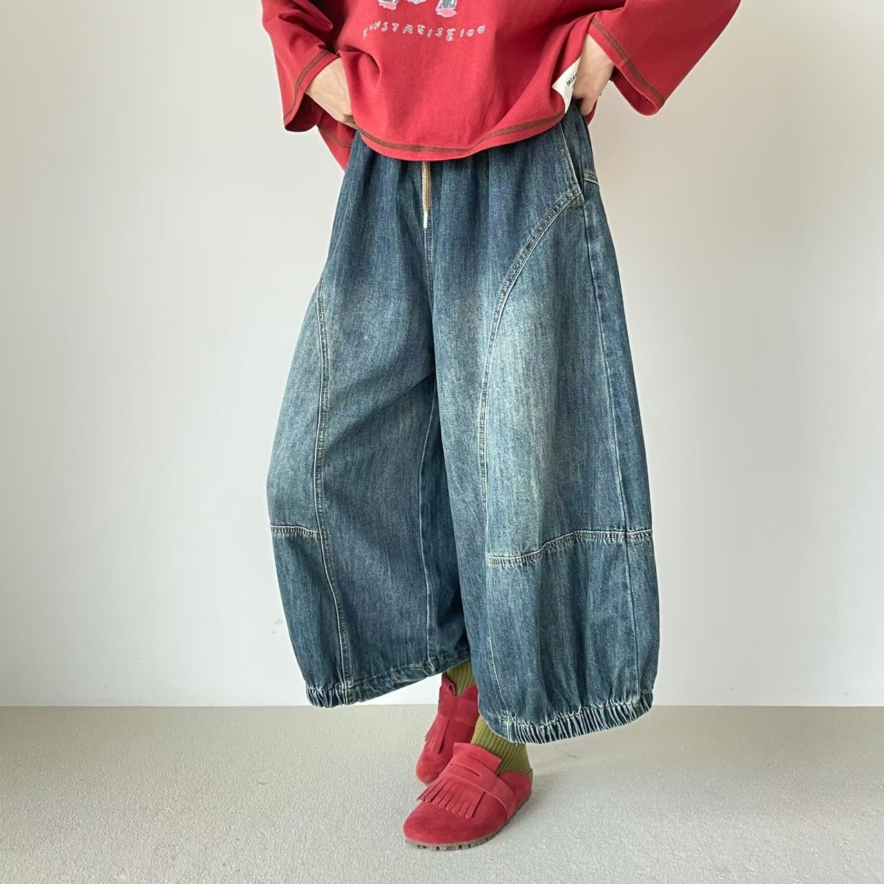 YQ28 / BALLOON DENIM HAREM PANTS