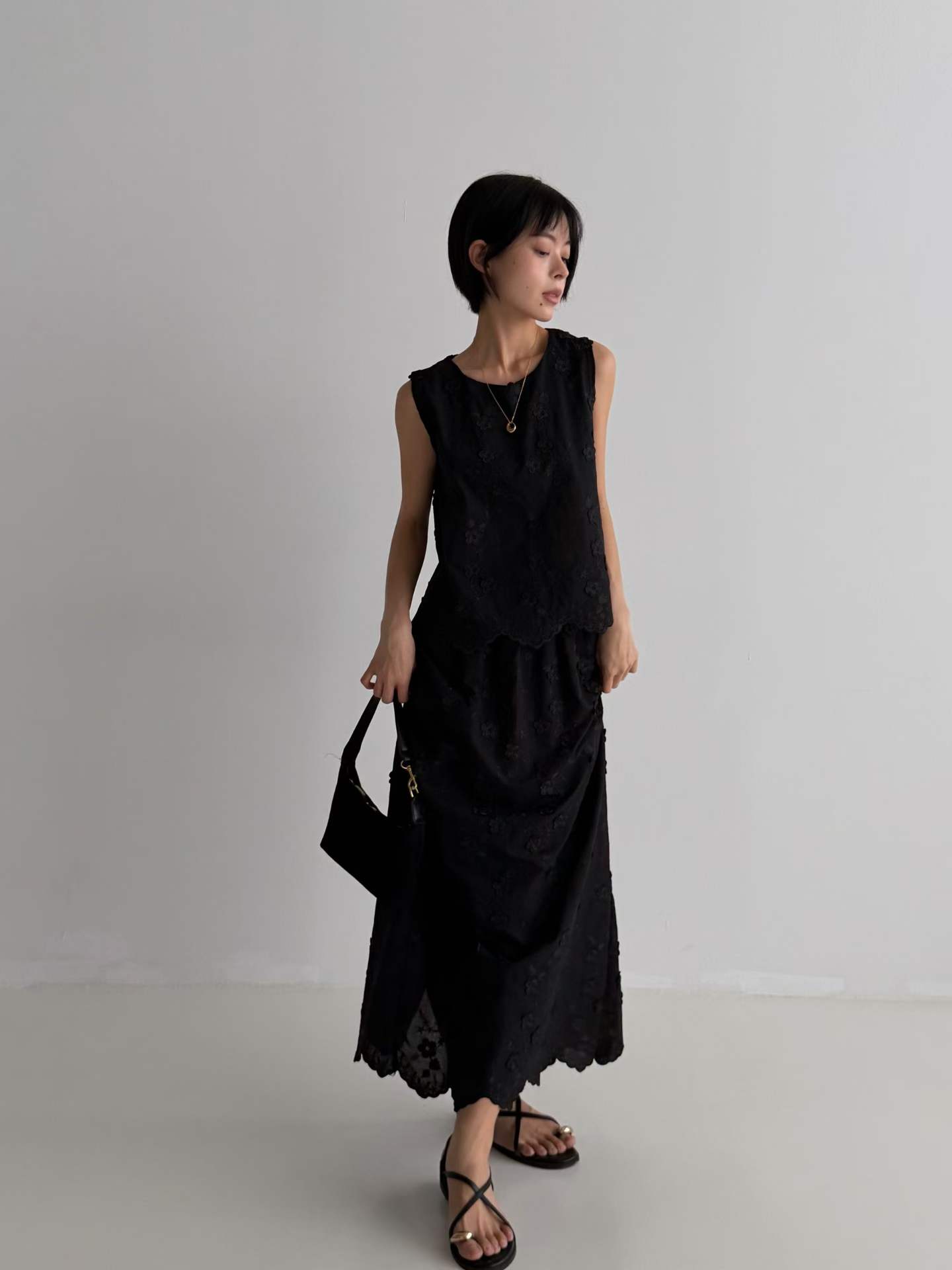 ELOWEN BRODERIE MAXI BANDING SKIRT