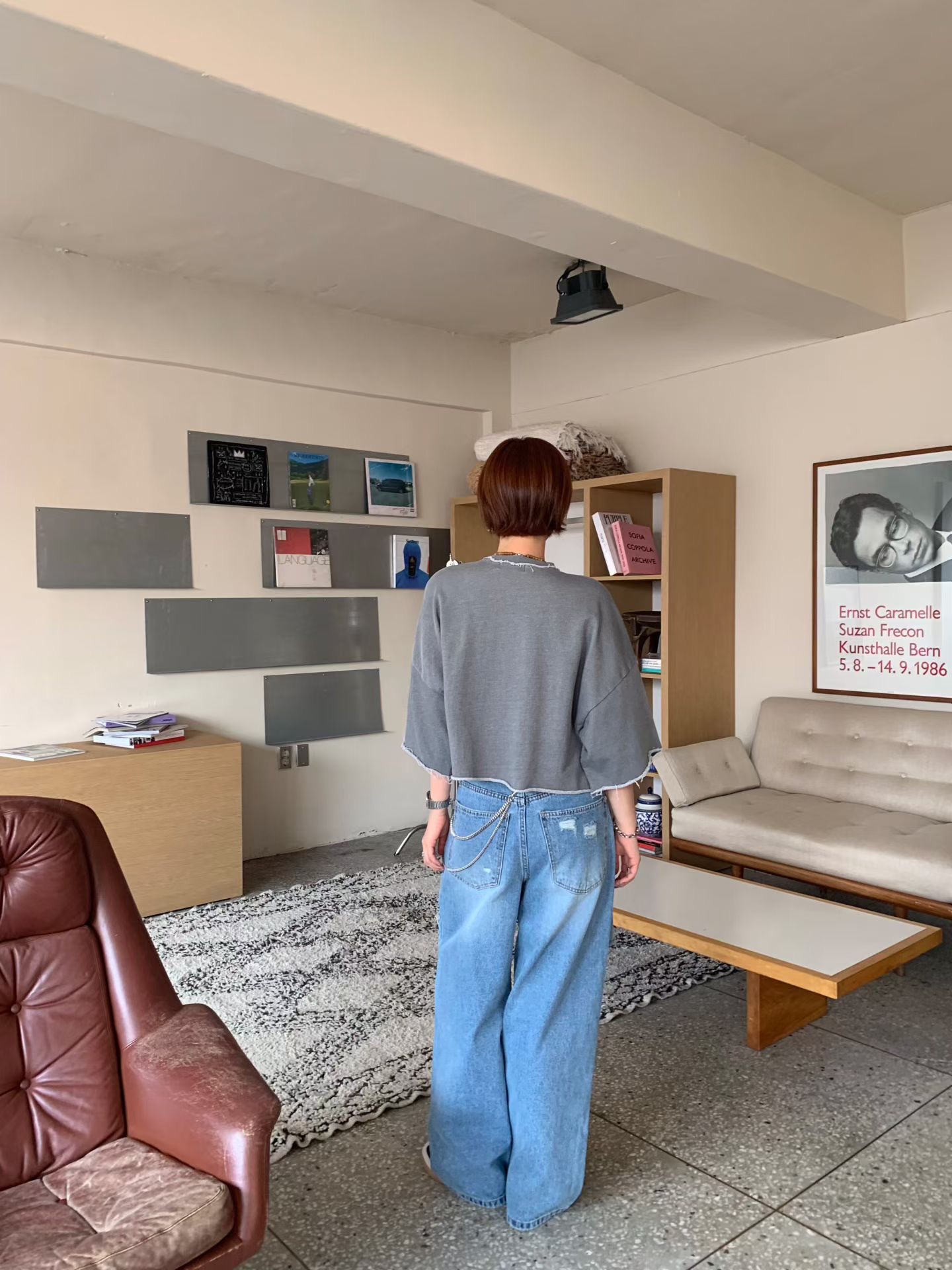 KL19 / FRAYED HEM ZIP DETAIL TEE