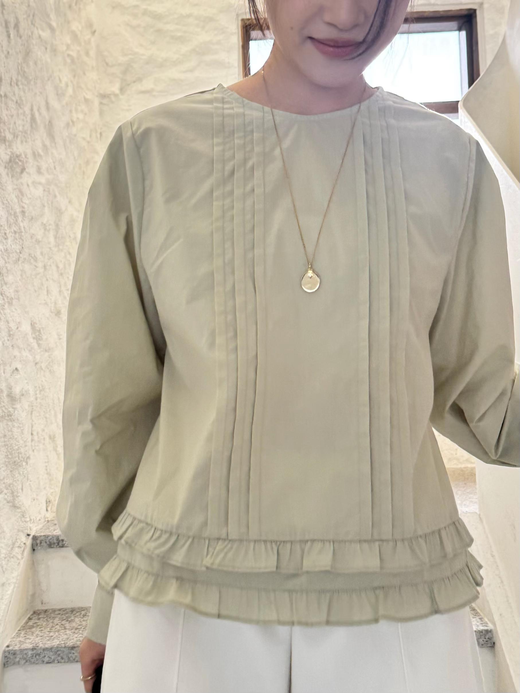 EGYPT RUFFLE HEM TWO WAYS BLOUSE