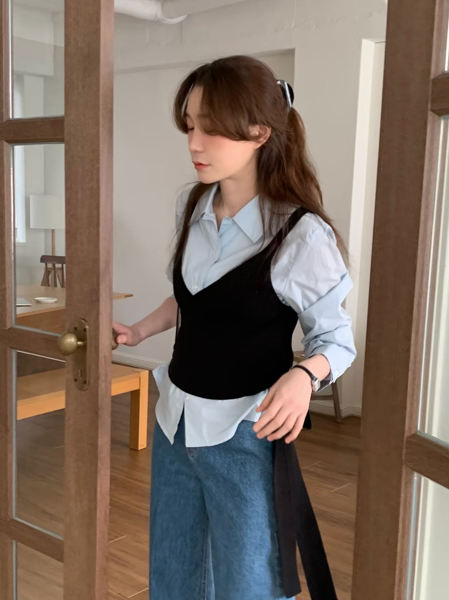 JU13 / WRAP OVER KNIT VEST