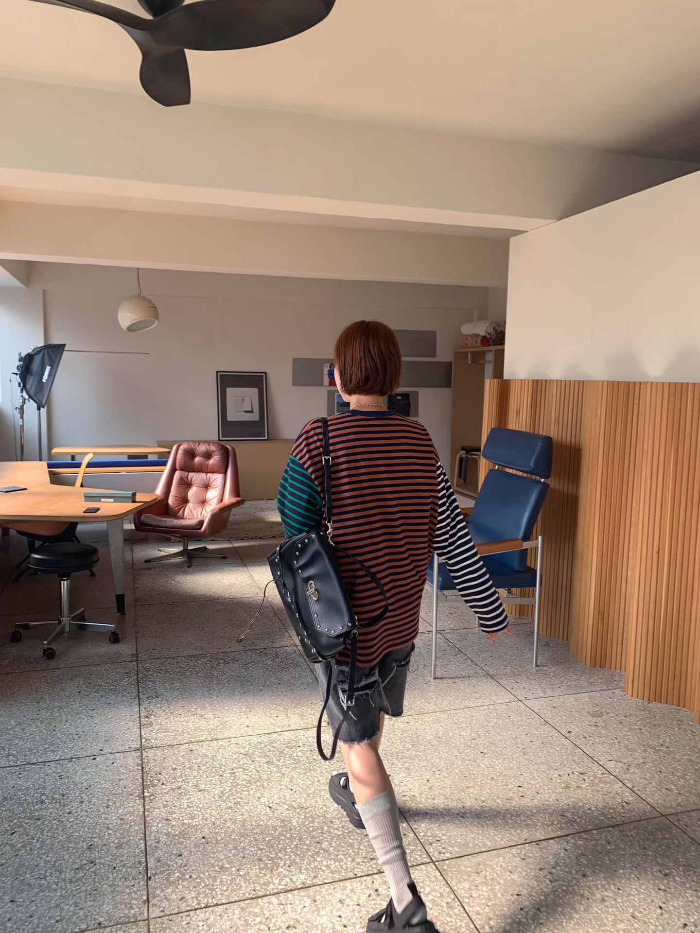 KL17 / COLOR-BLOCK 3 TONE STRIPE TEE