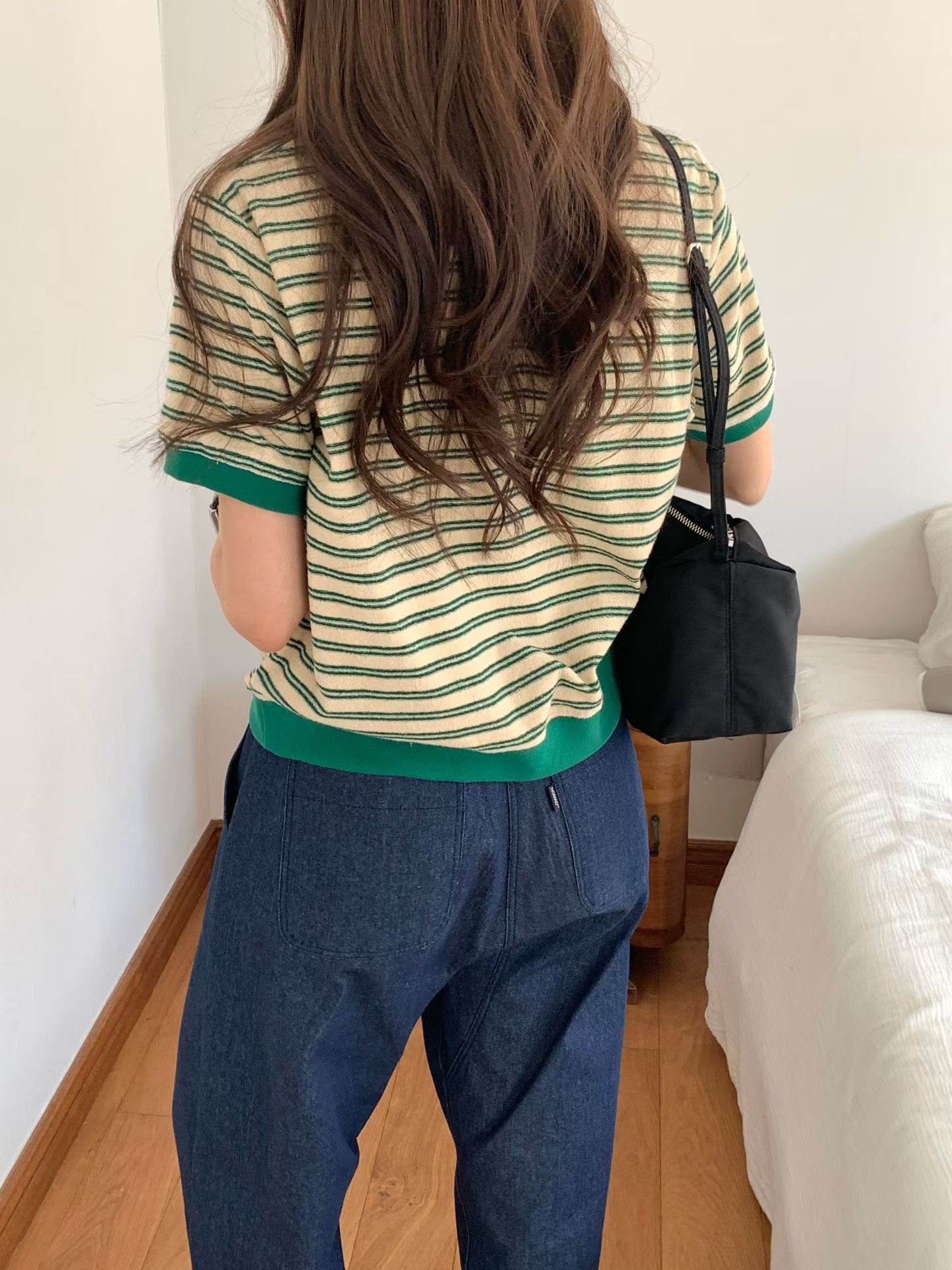 EVAN WAIST BANDING STRIPE TOP