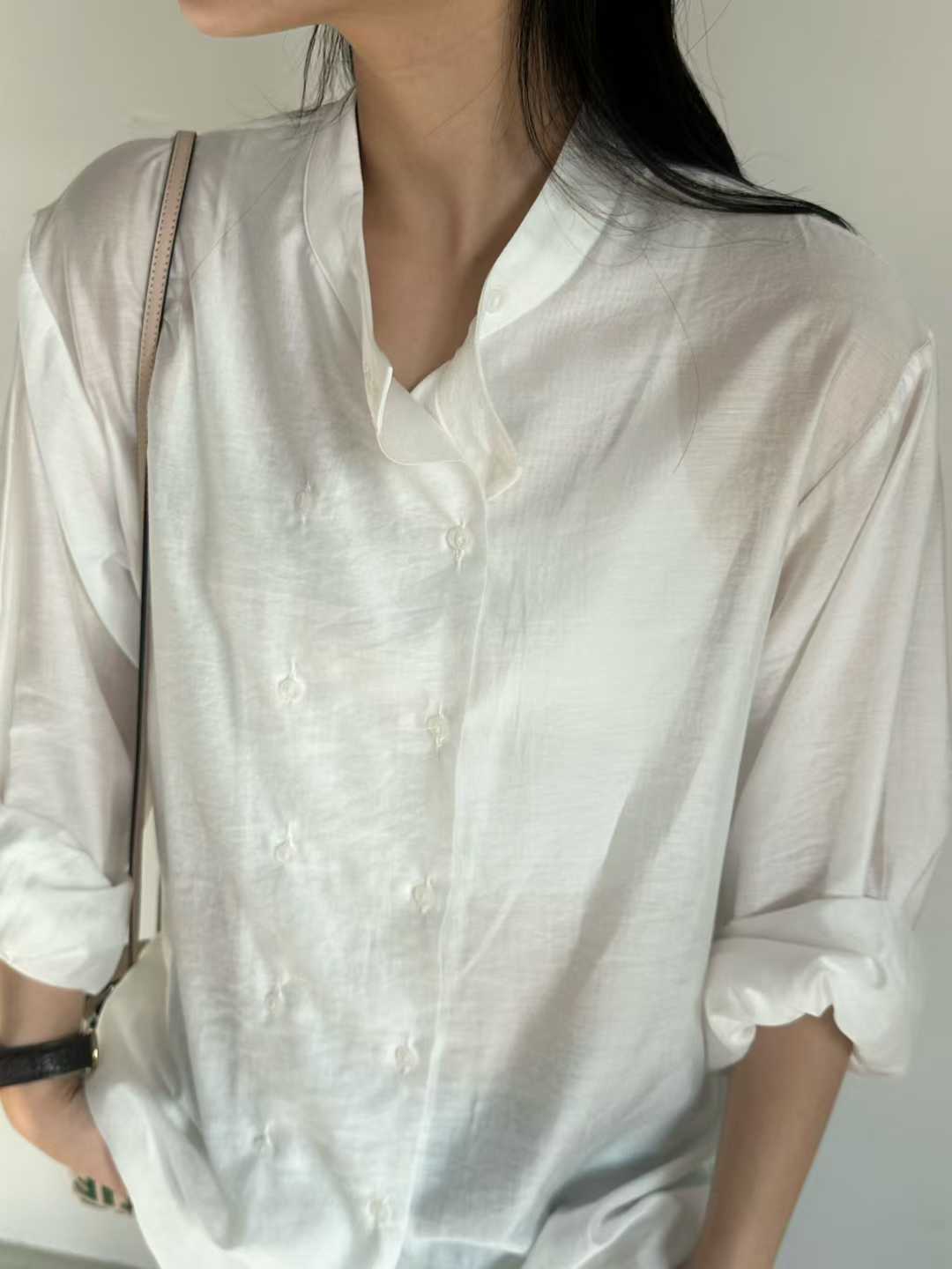 ESTHER DOUBLE BREASTED MANDARIN SHIRT