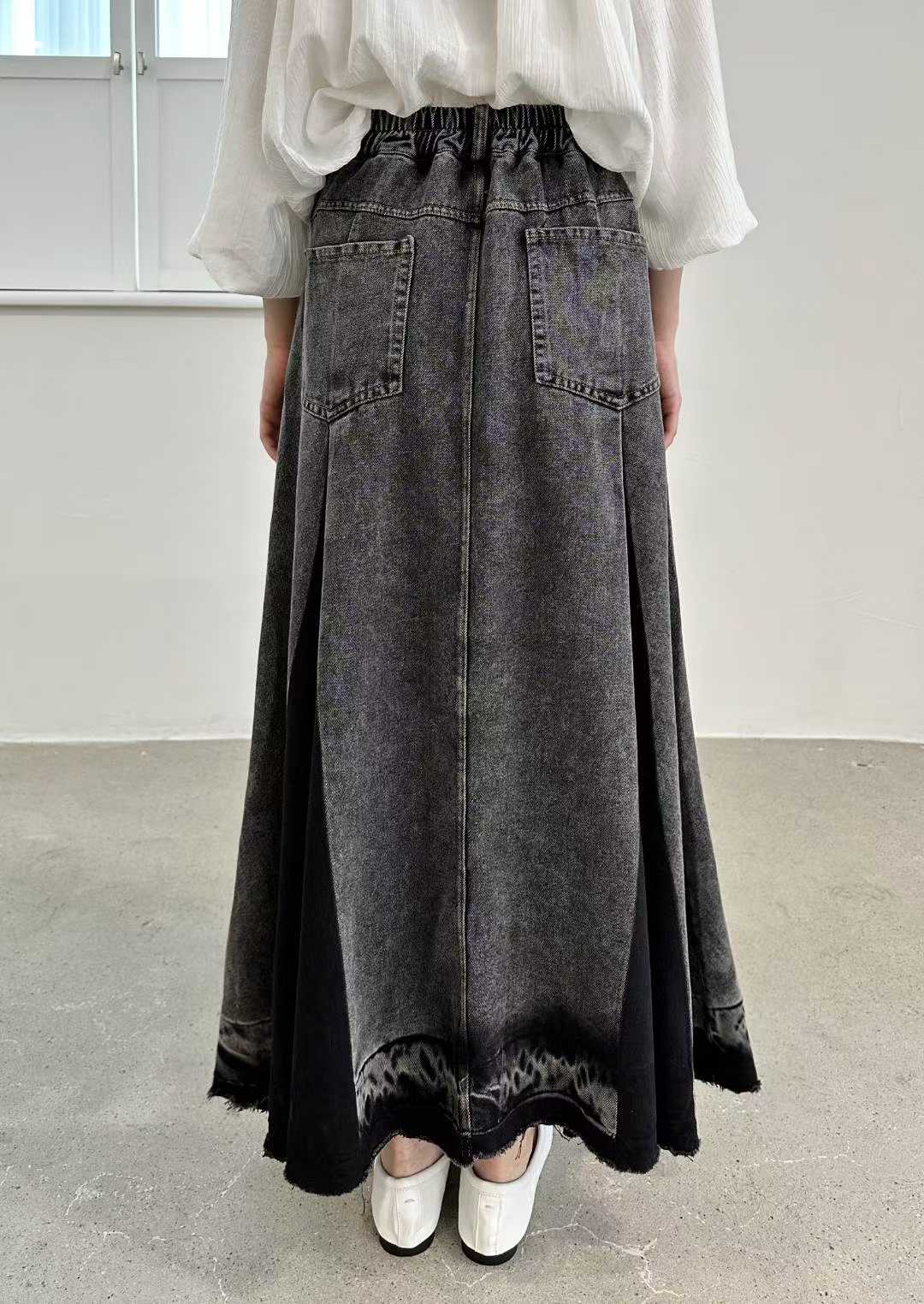 DIYA TWO-TONE DART MAXI SKIRT