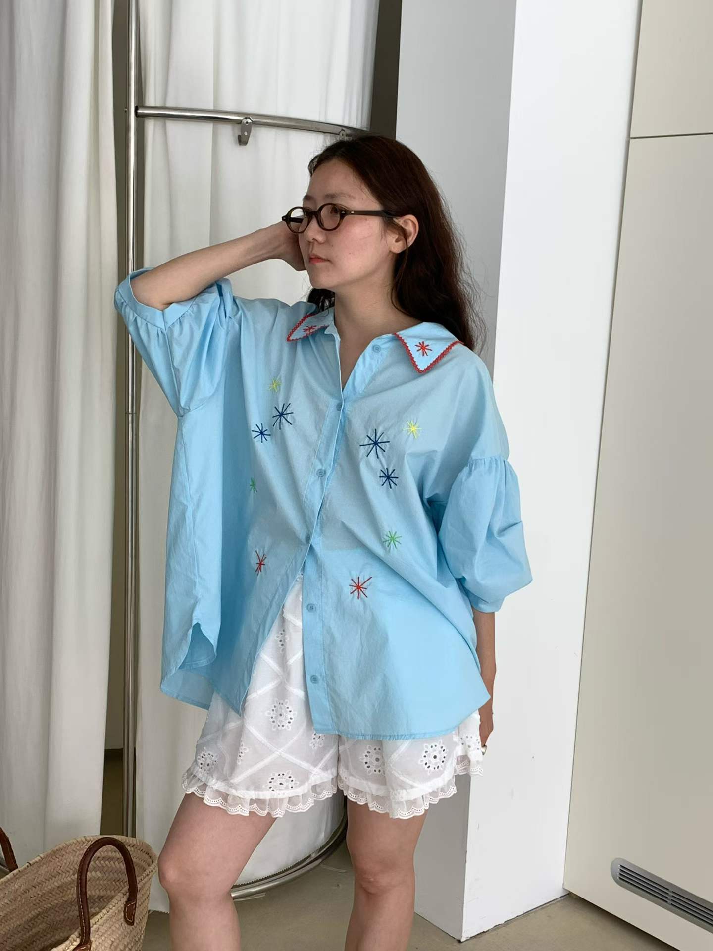 FERNA STAR EMBROIDERY COLLAR SHIRT