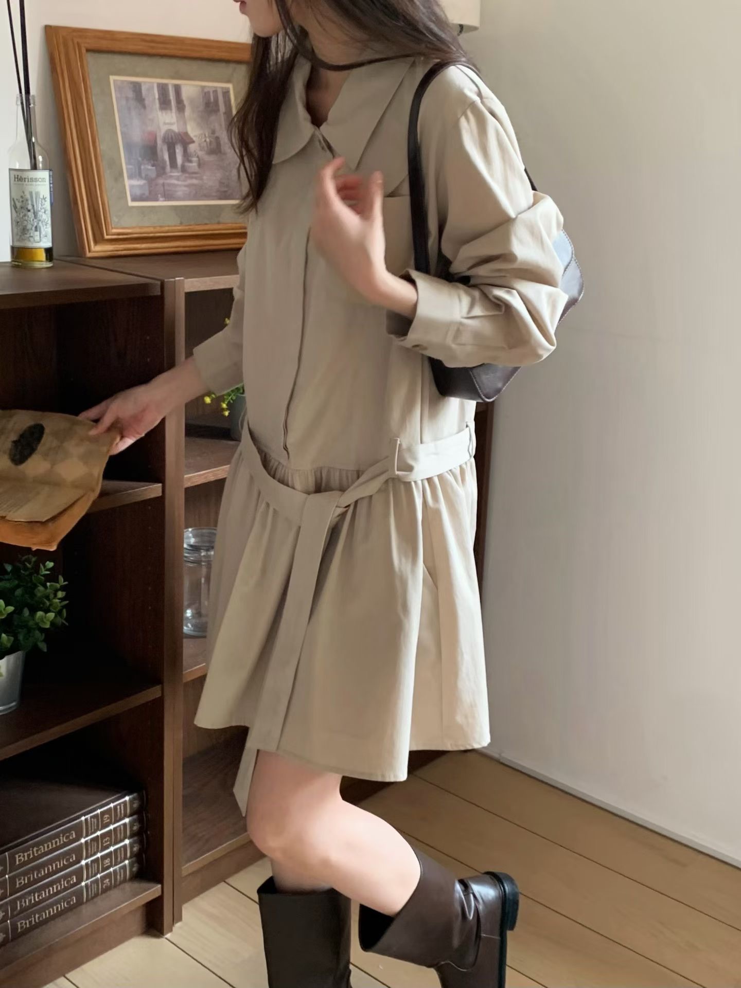 JU16 / MATCHING BELT SHIRT DRESS