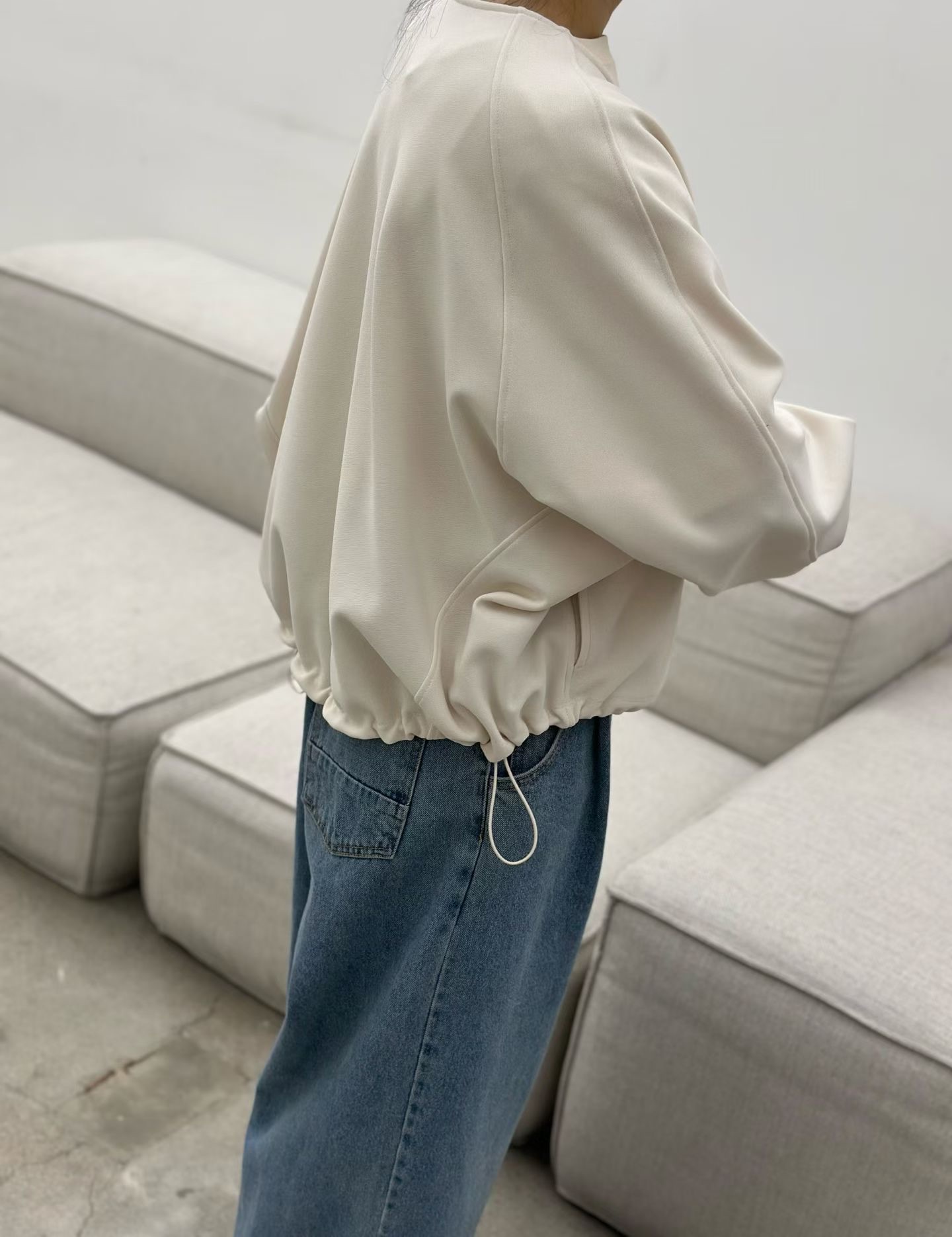 LE09 / ZIPPER-SNAP BUTTON LIGHT JACKET