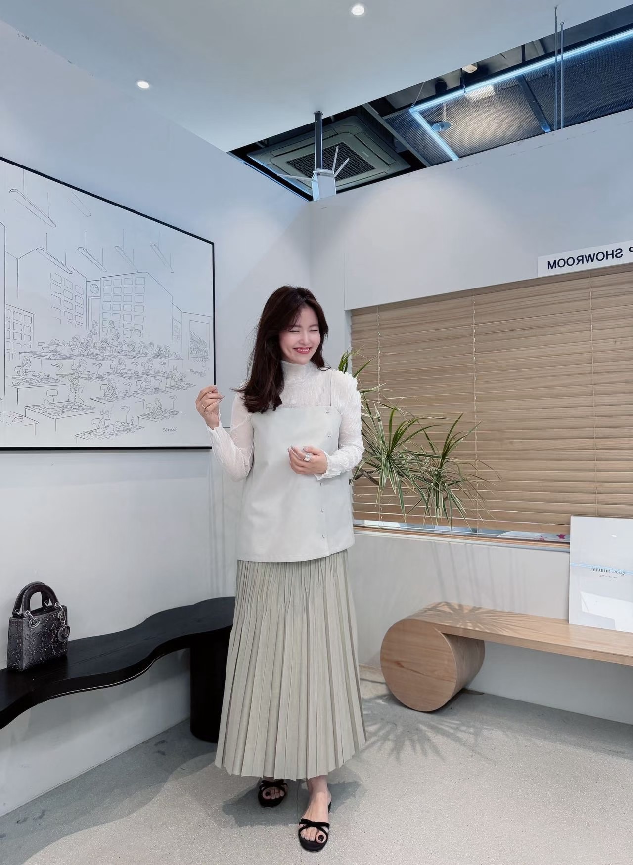 DA30 / TEXTURED LONG SLEEVES TOP