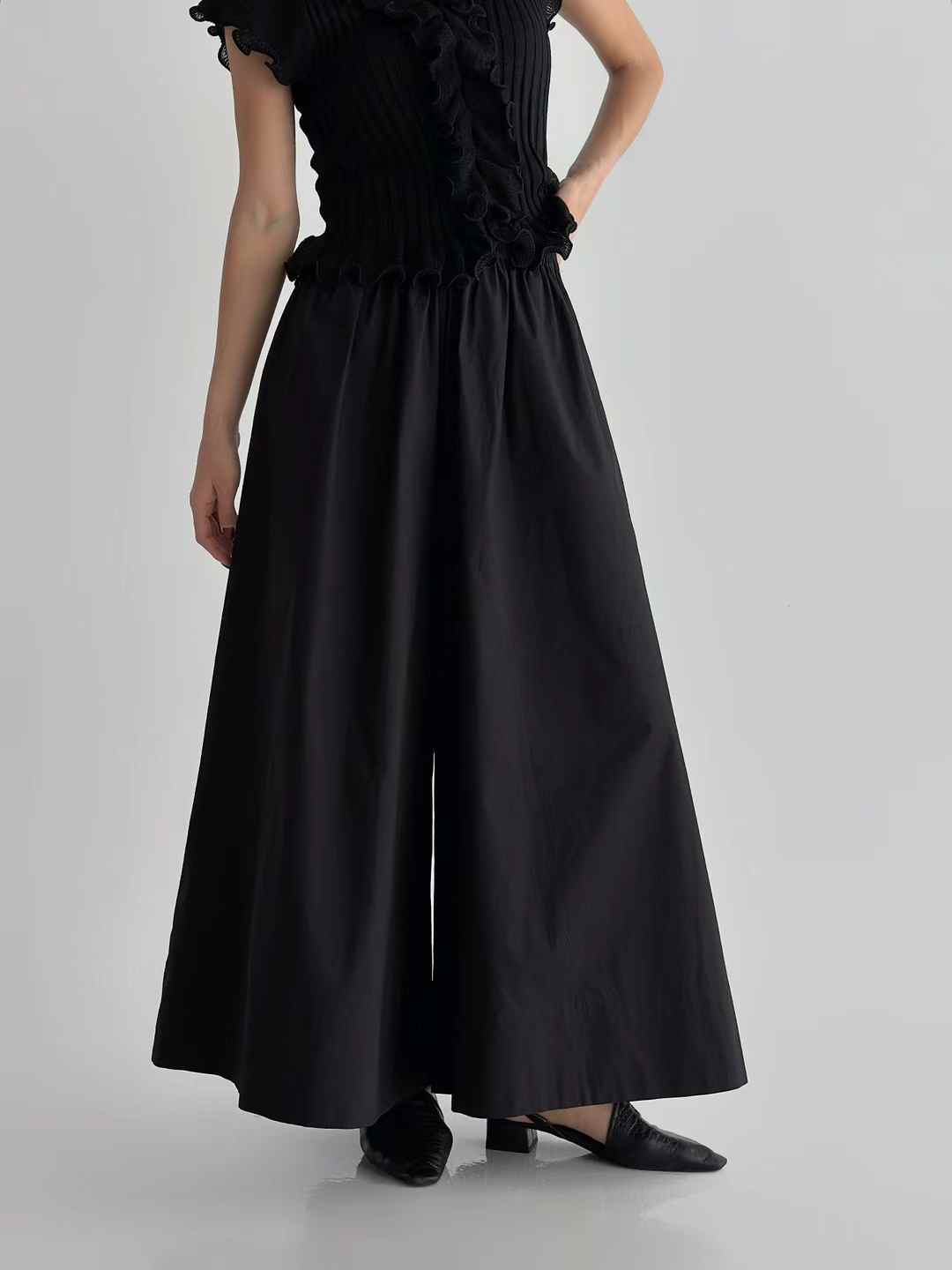 DEON BANDING WIDE LEGGED PANTS