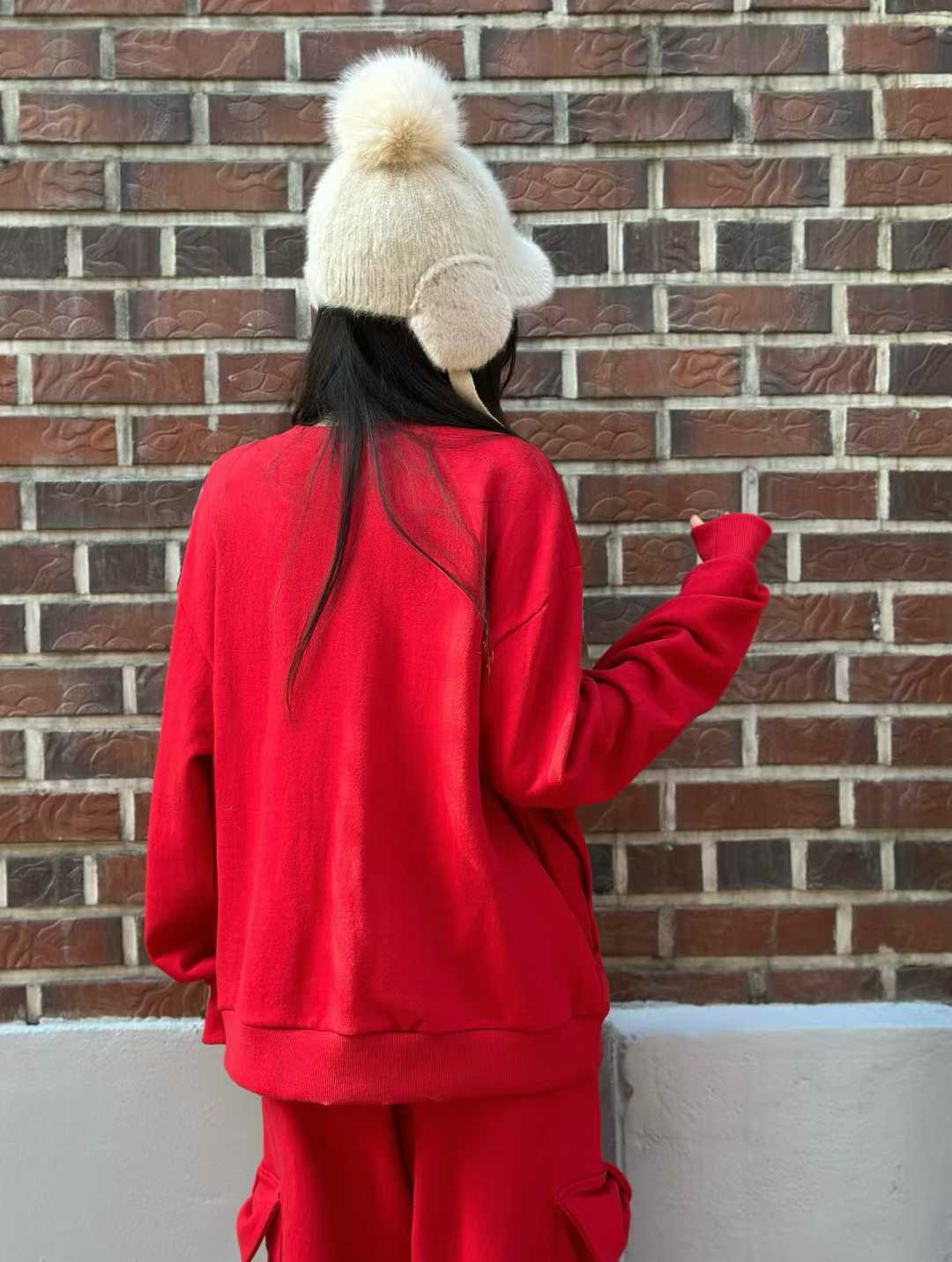 DAISY BOW POCKET SWEATSHIRT