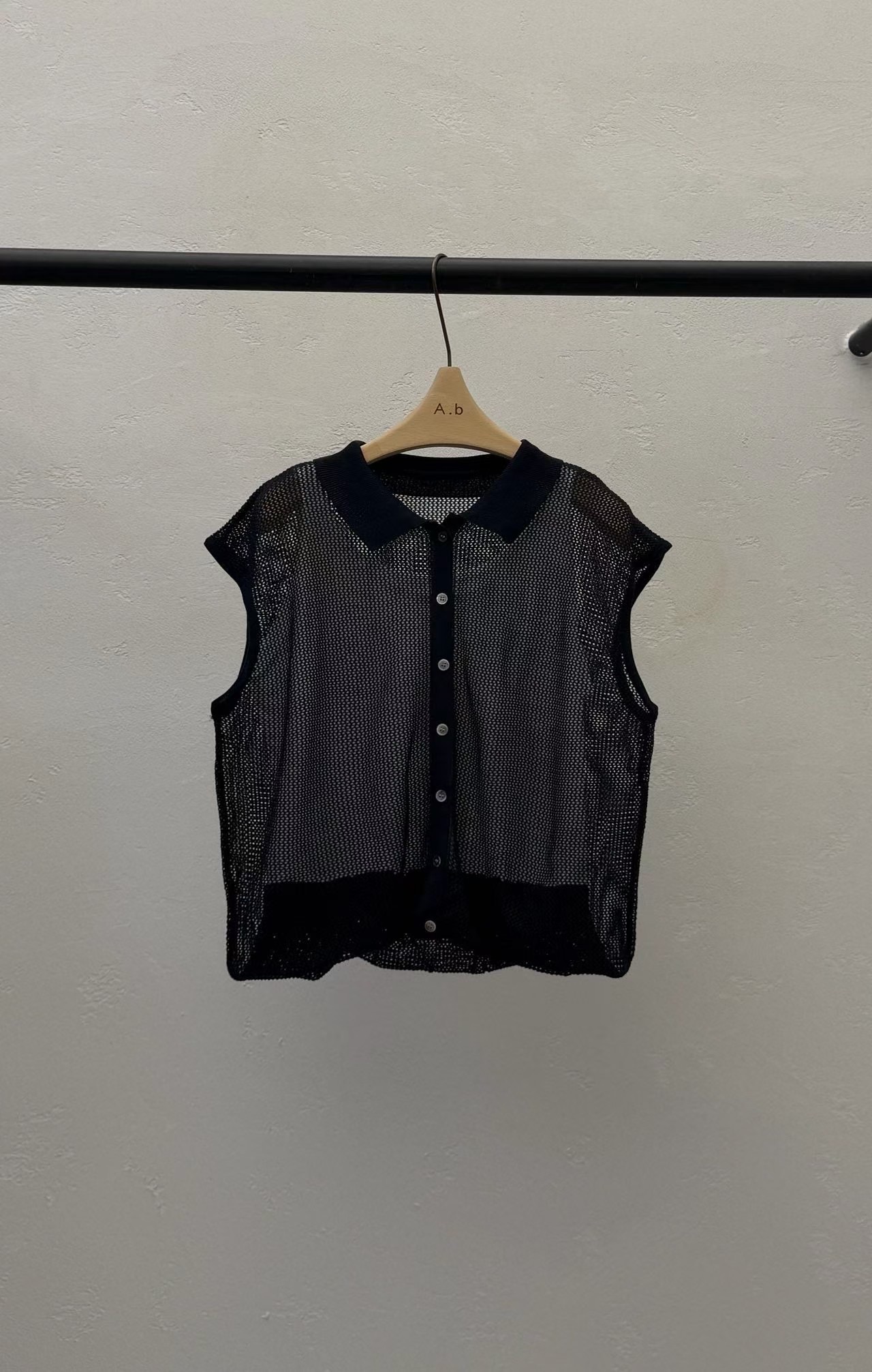 KF36 / TANK TOP - KNIT OUTERWEAR TWO-PIECE SET