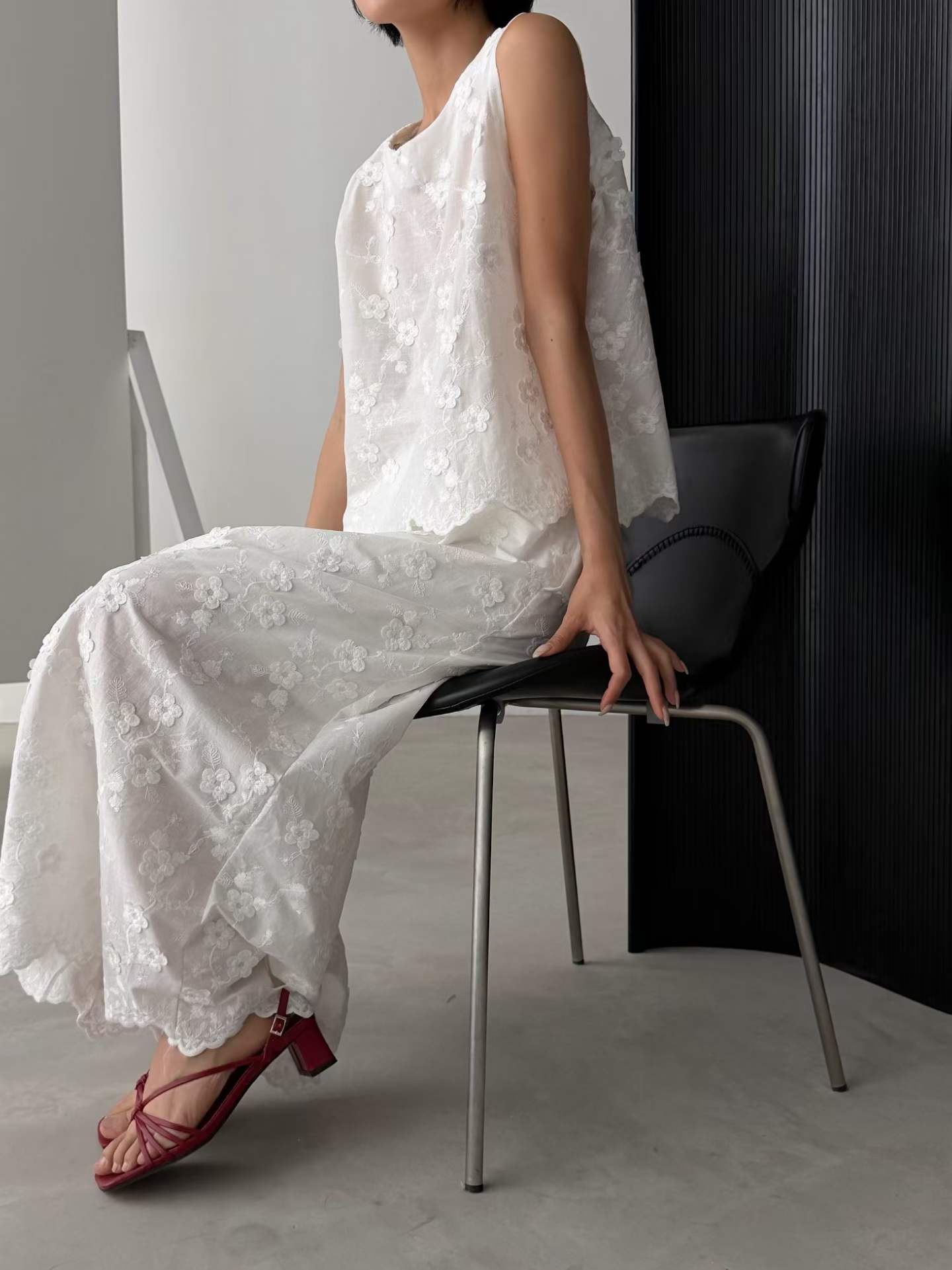ELOWEN BRODERIE MAXI BANDING SKIRT