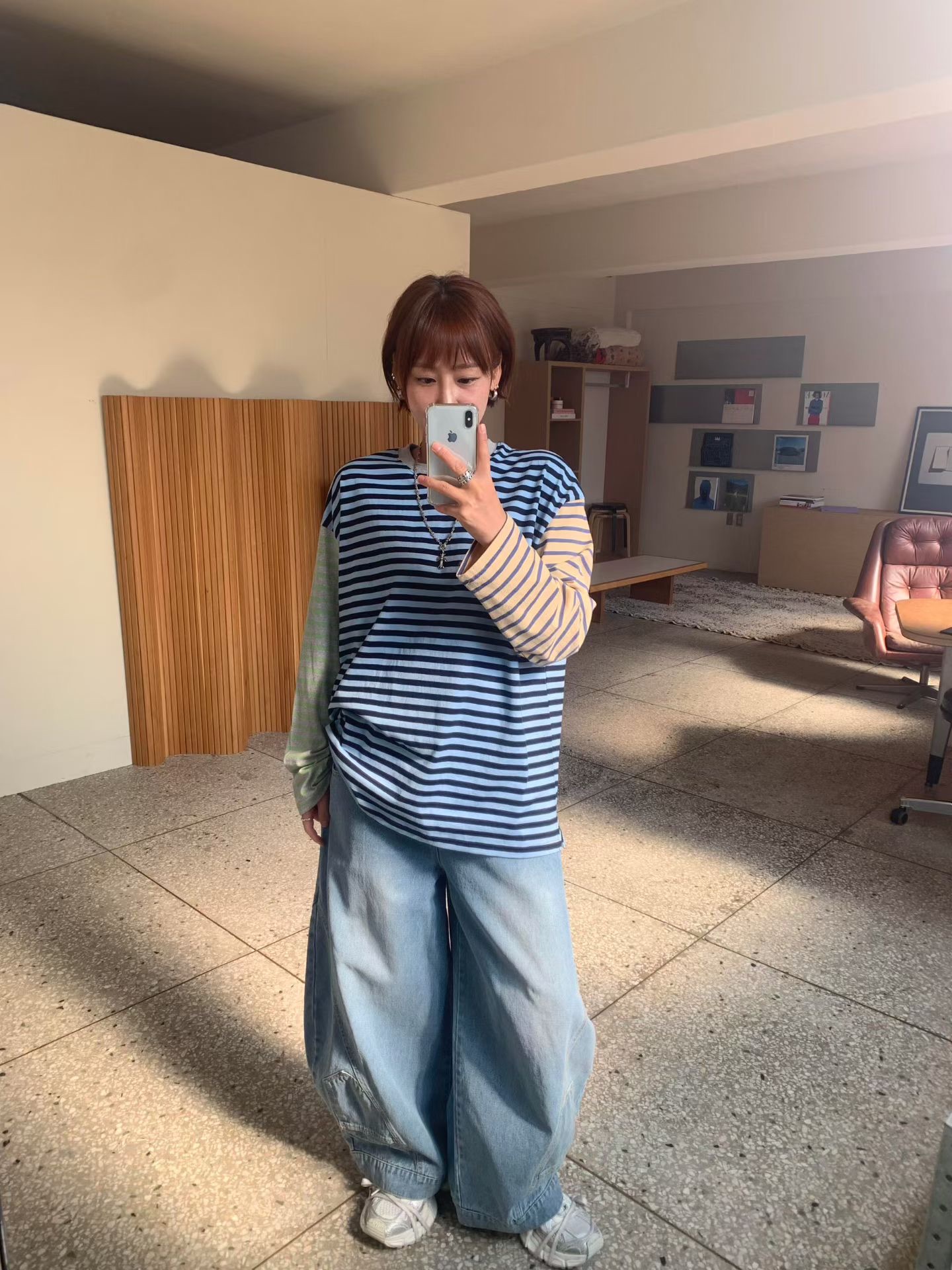 KL17 / COLOR-BLOCK 3 TONE STRIPE TEE