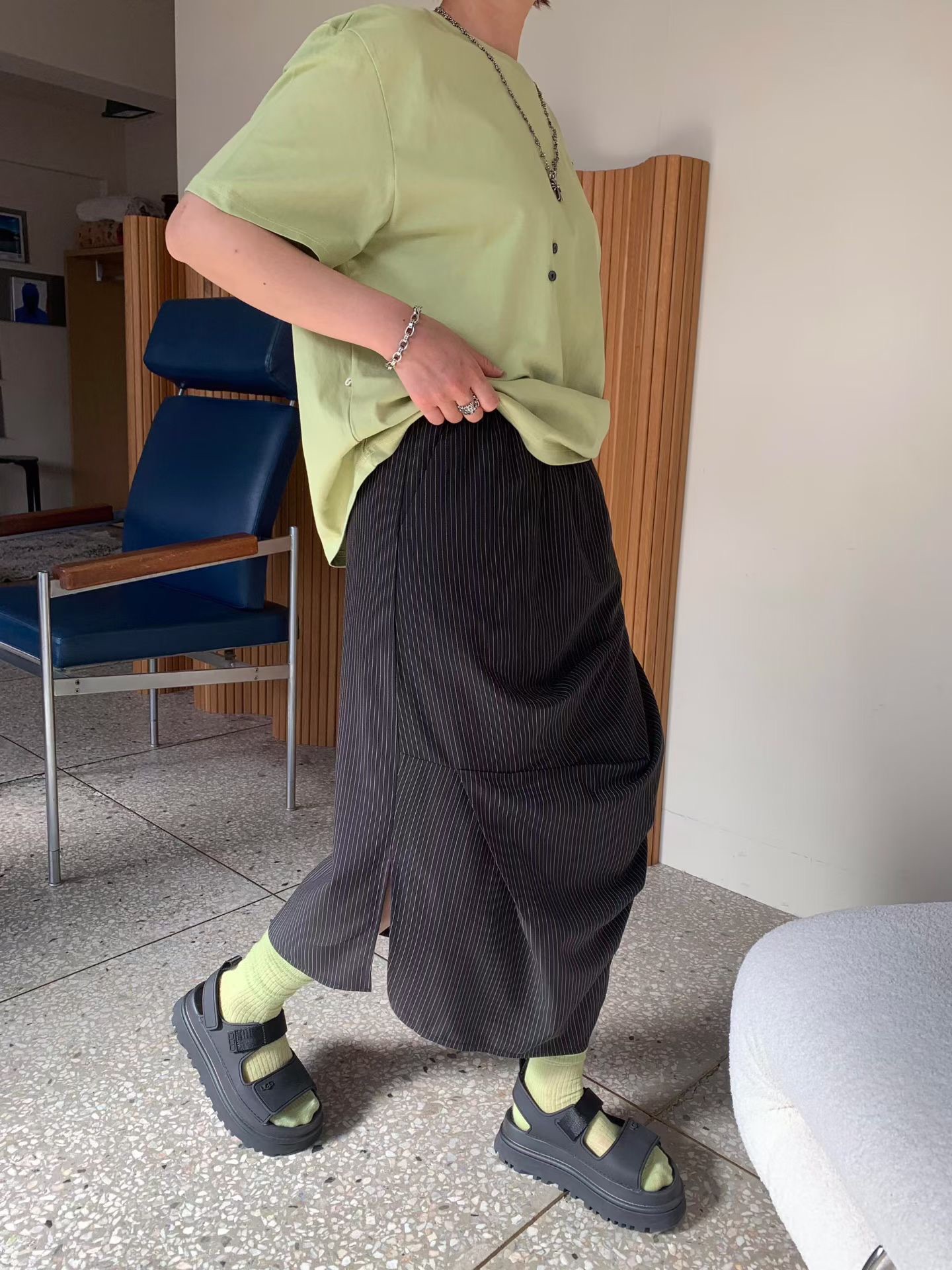 KL13 / BANDED WAIST DRAPE SKIRT