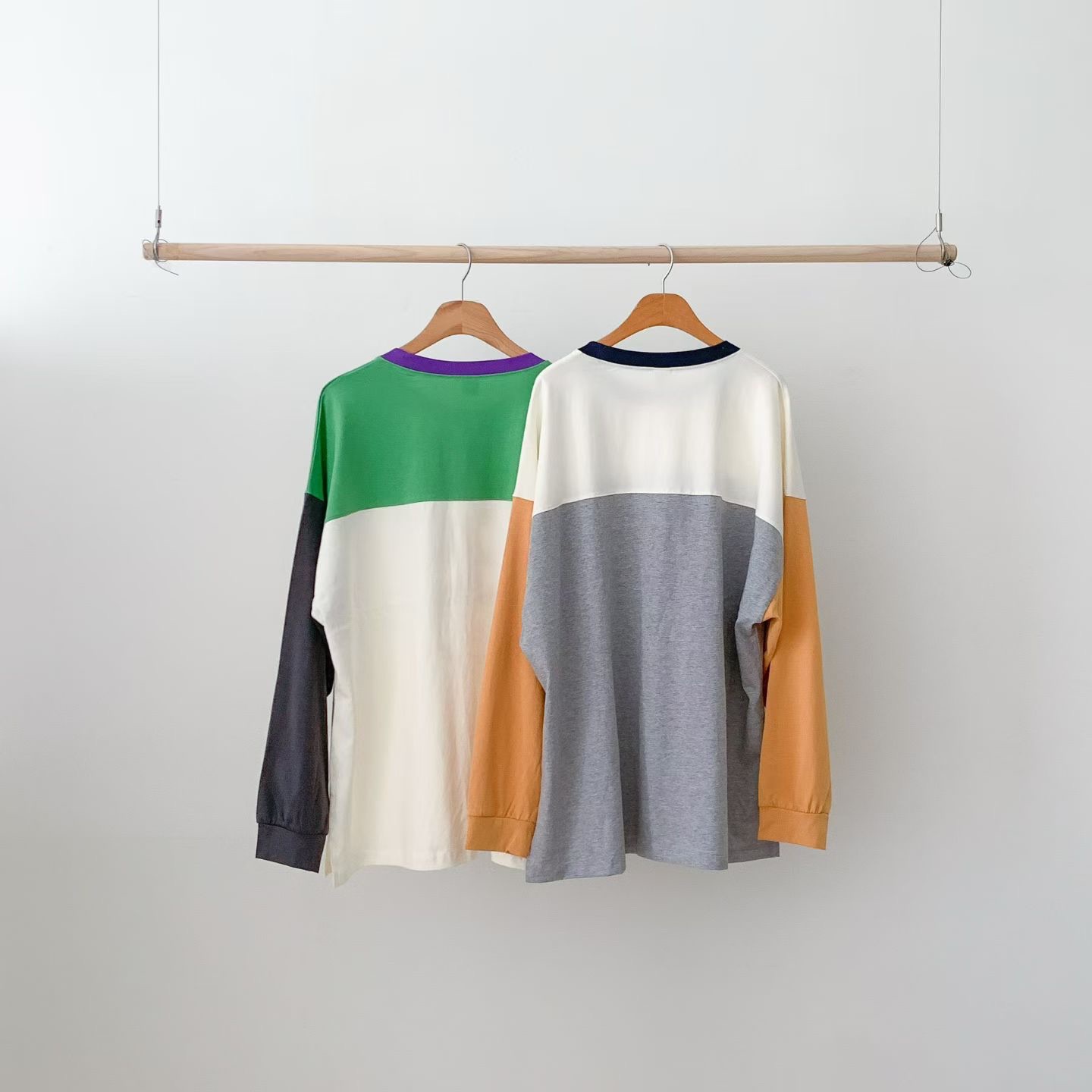 660826 / COLOR BLOCK "99" LONG SLEEVES TOP