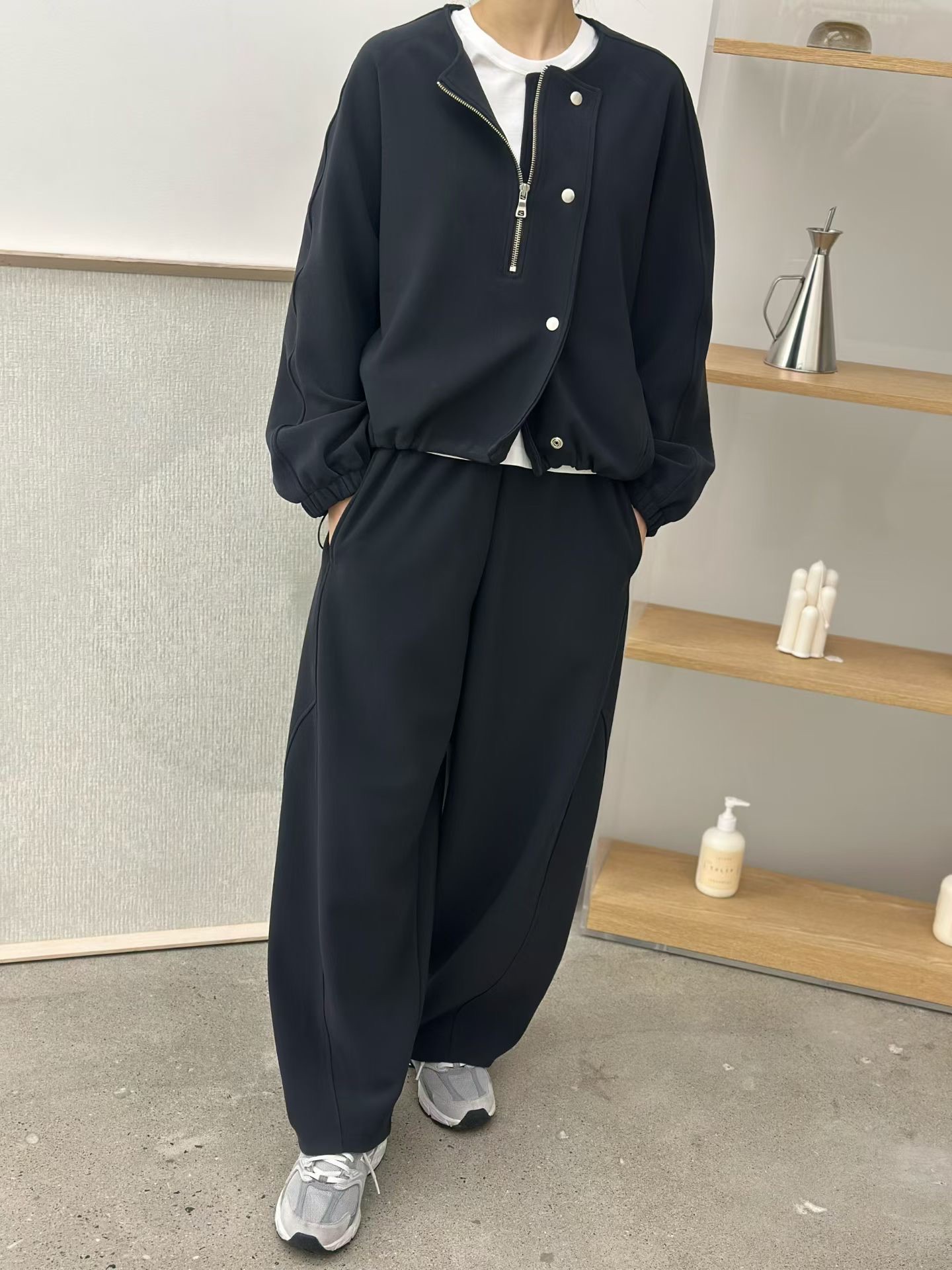 LE10 / BANDED WAIST RELAX FIT TROUSERS