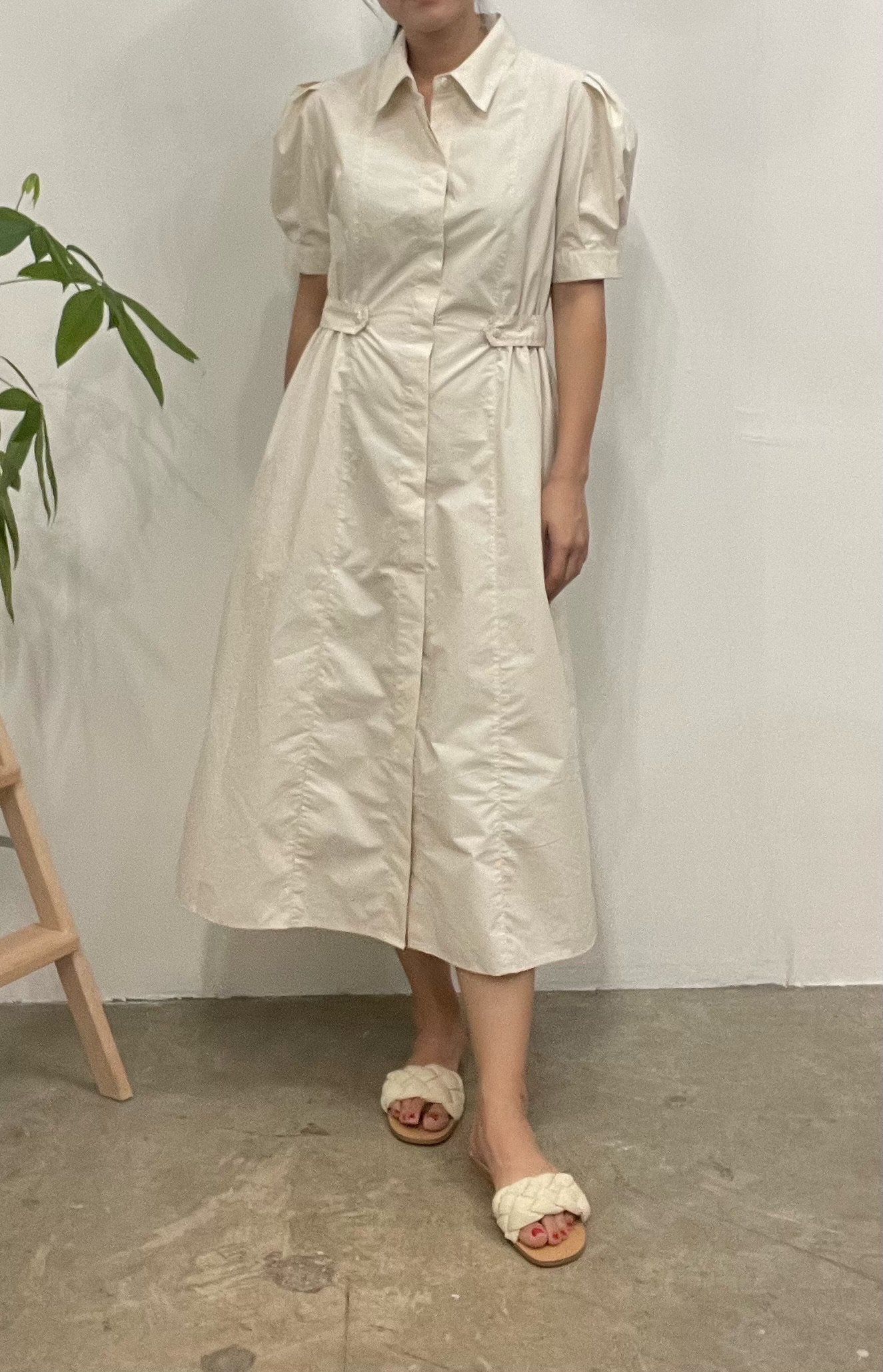 Yancy side belted shirt dress