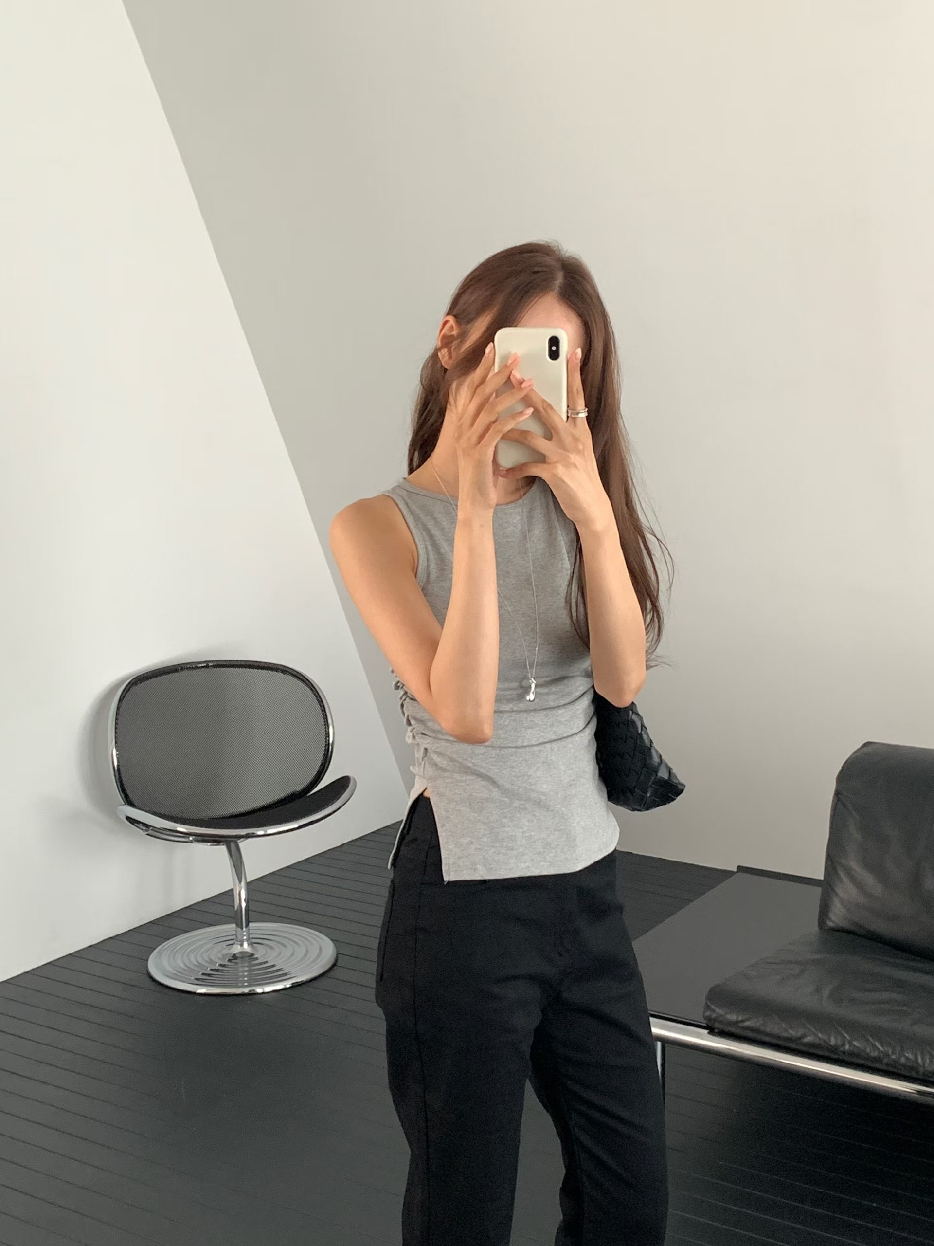 FATIMA SIDE RUCH FITTED TANK TOP