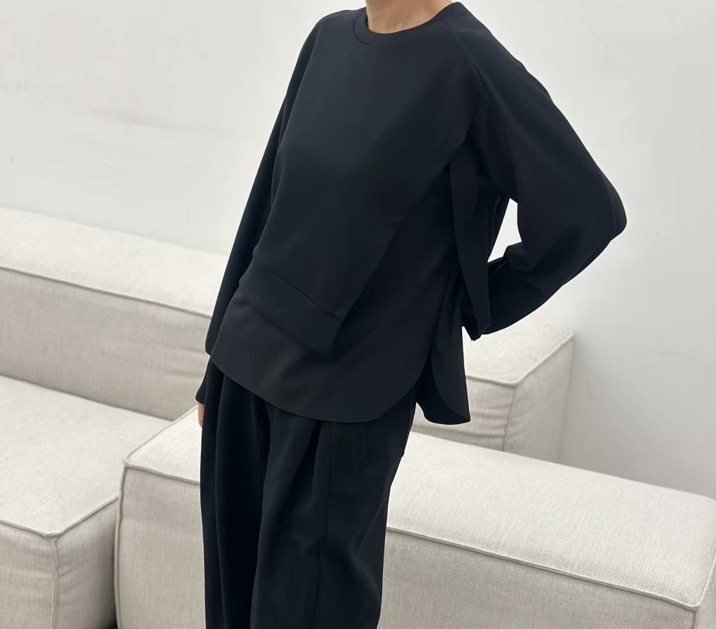 LE13 / BI-FABRIC LONG SLEEVES PULLOVER