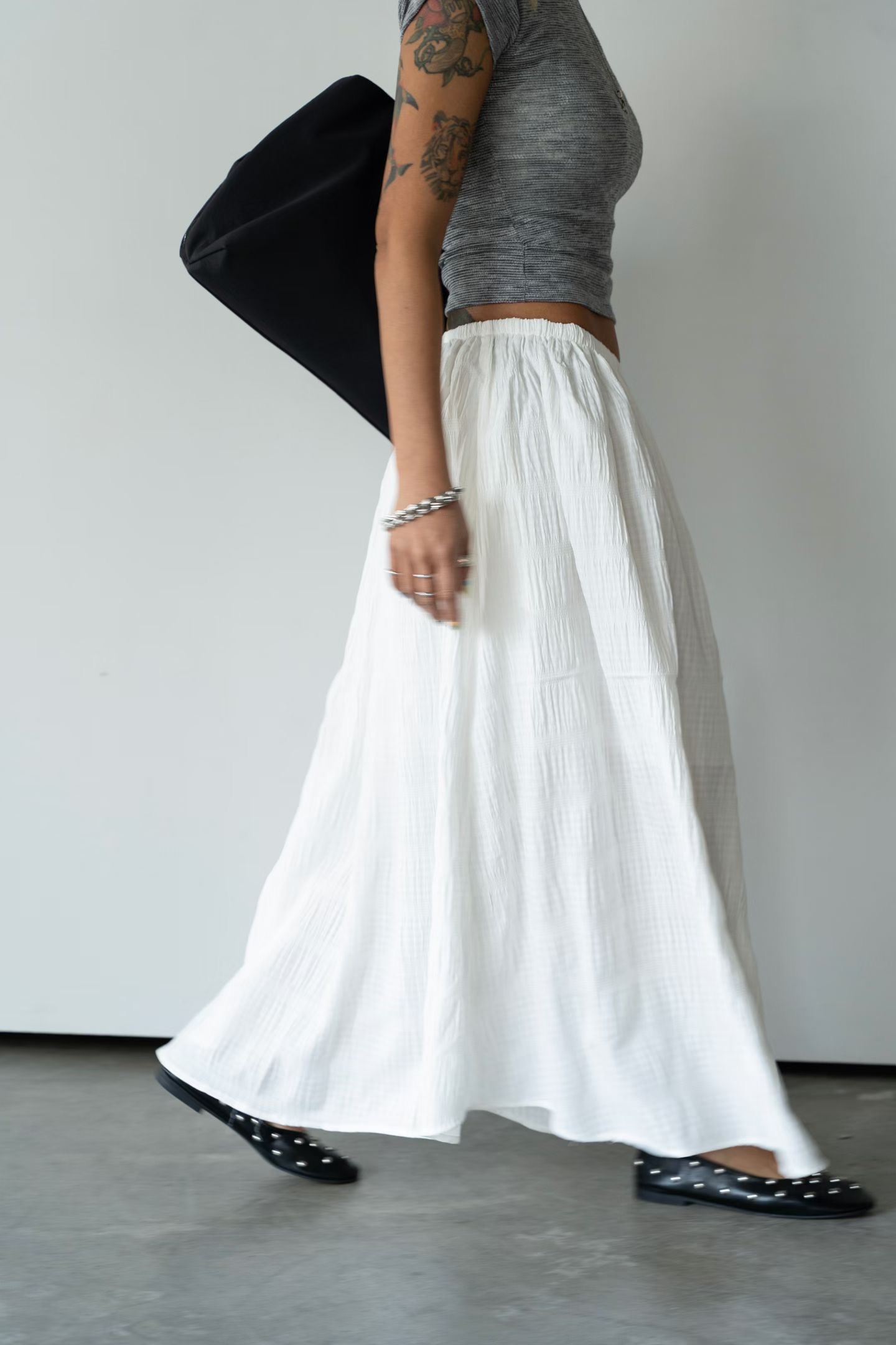 SK200426/BANDED WAIST TEXTURED POCKET SKIRT