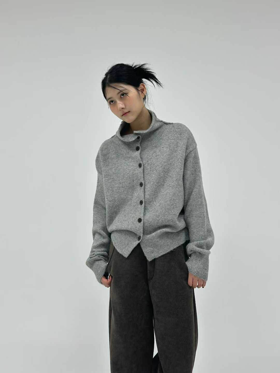 DOVA SLOUCHY HIGH COLLAR CARDIGAN