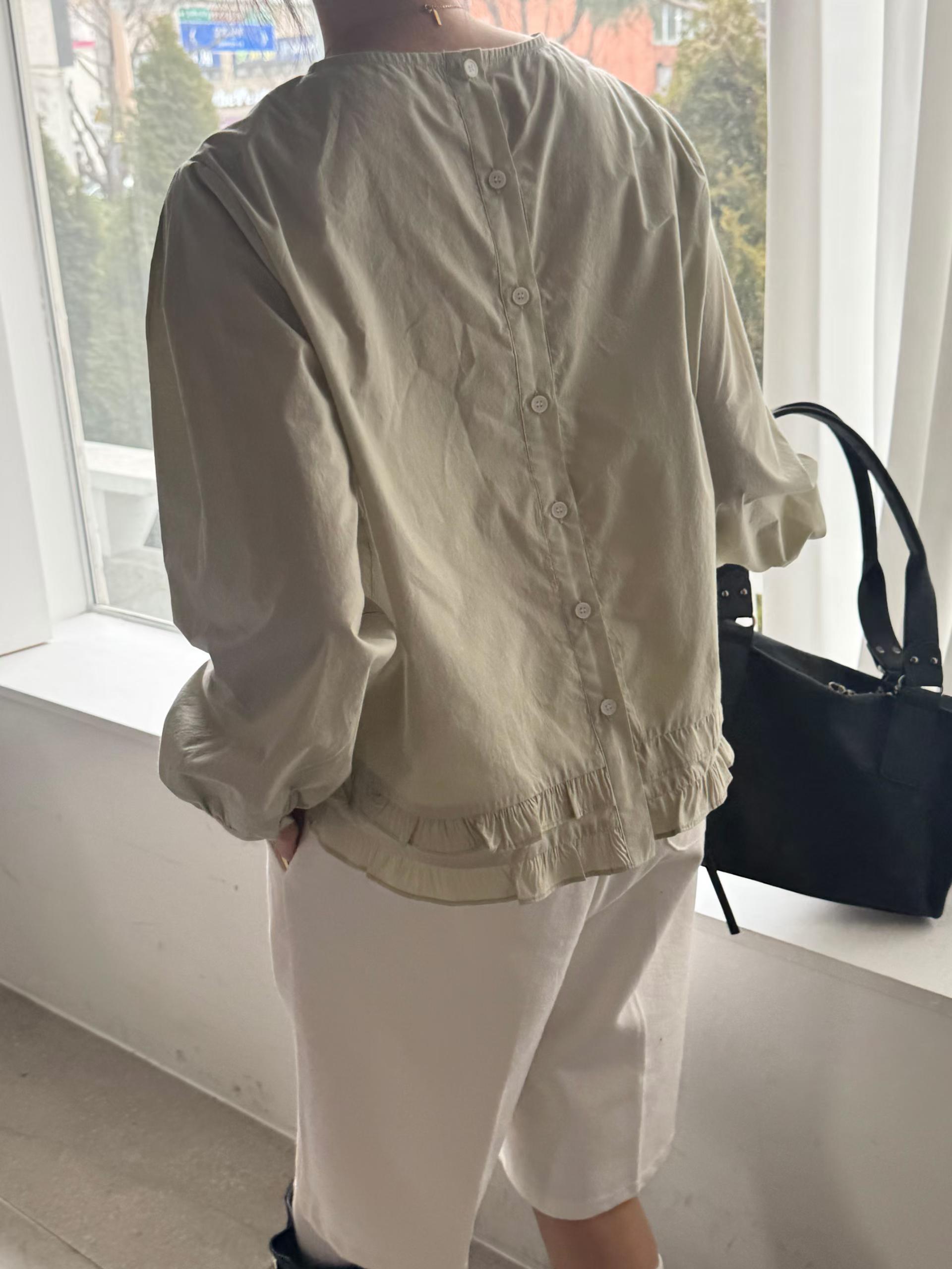EGYPT RUFFLE HEM TWO WAYS BLOUSE