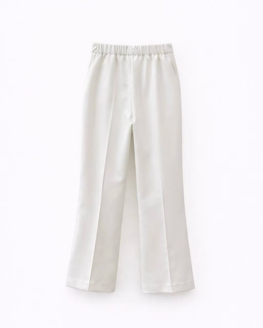 ME09 / Banded Waist Straight Flare Trousers