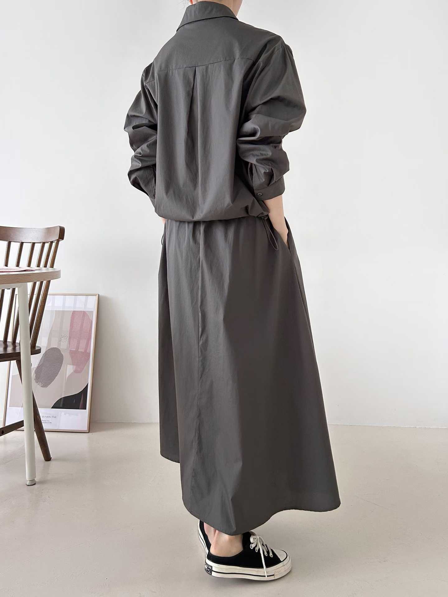 ELLIE TOGGLE HEM POCKET SHIRT/SKIRT SET