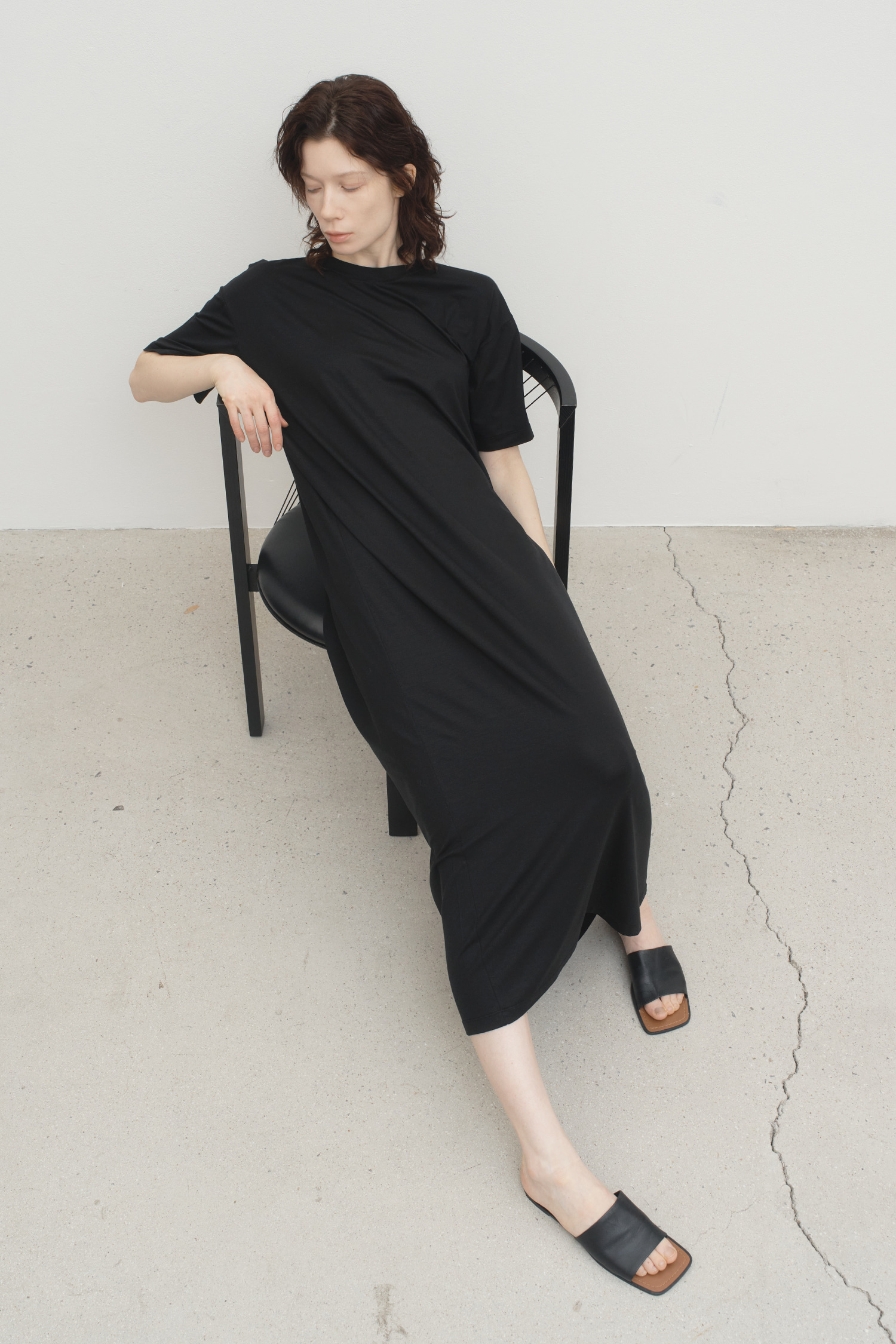 WW25 / RAYON OVERSIZED SHORT SLEEVES DRESS