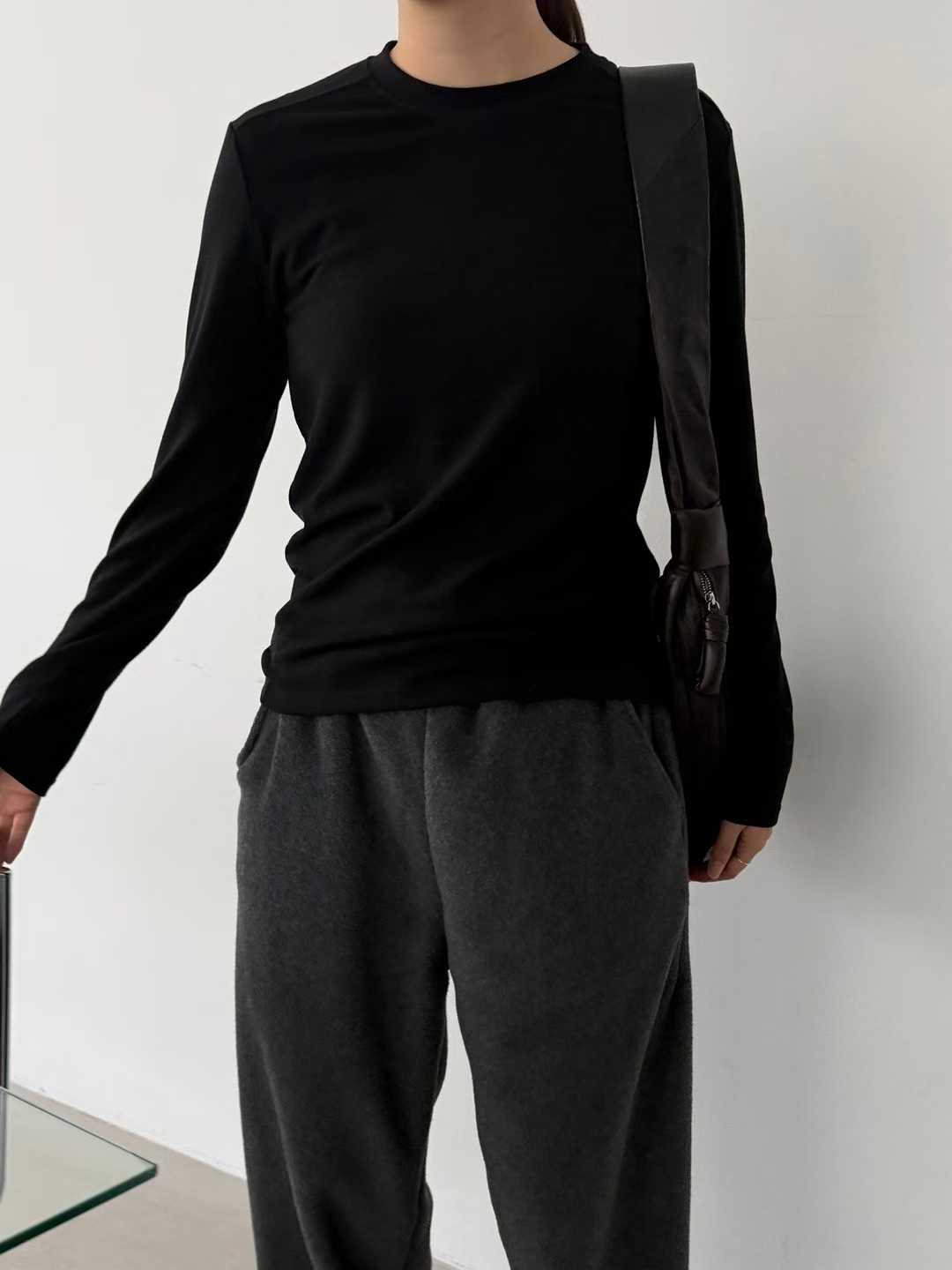 DENISE SHOULDER PIPING LONG SLEEVES TEE