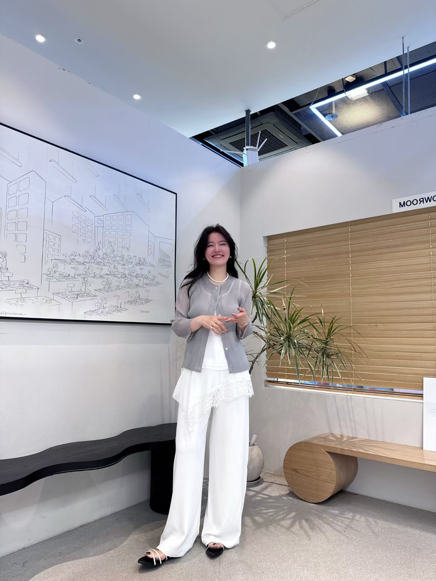 KF44 / ELASTIC WAISTBAND STRAIGHT TROUSERS