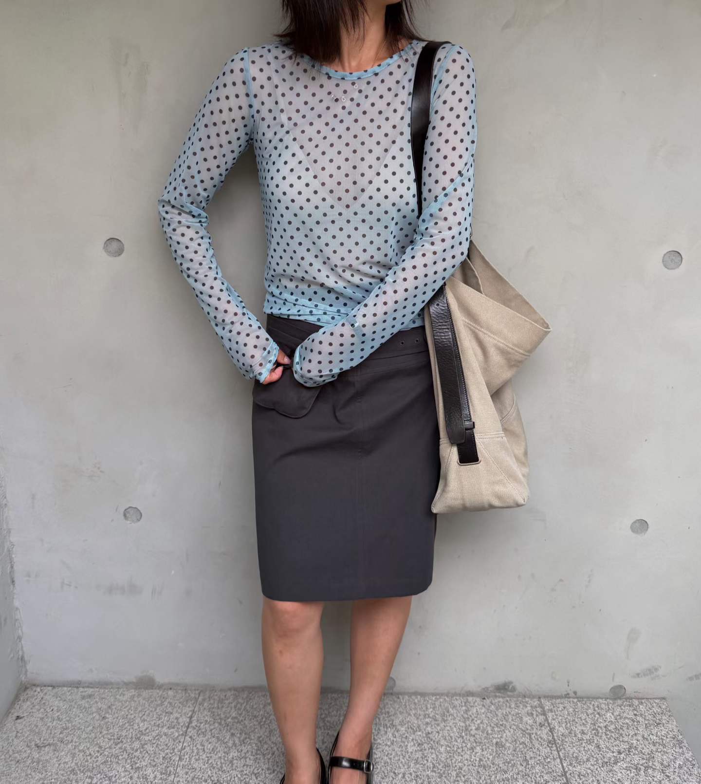 FRANCINE POLKA DOTS LAYERING TOP