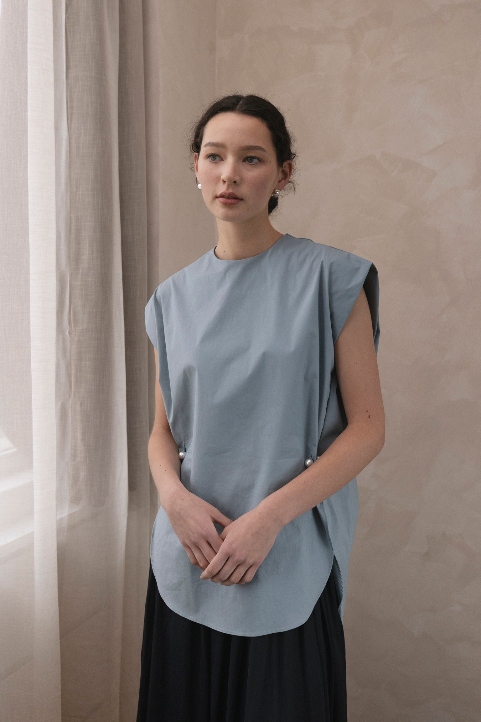 AL05/ FAUX PEARL CONNECTOR ANGULAR TOP