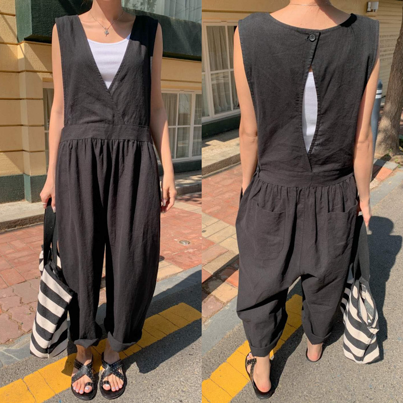 750426/OPEN BACK POCKET JUMPSUIT 