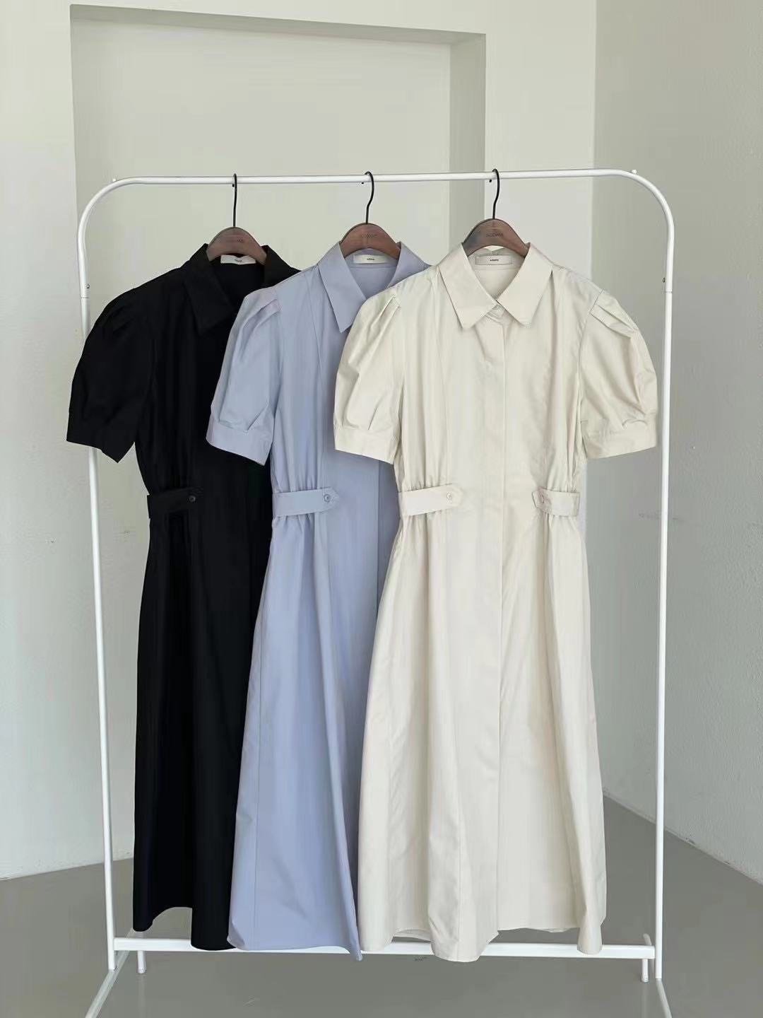 Yancy side belted shirt dress