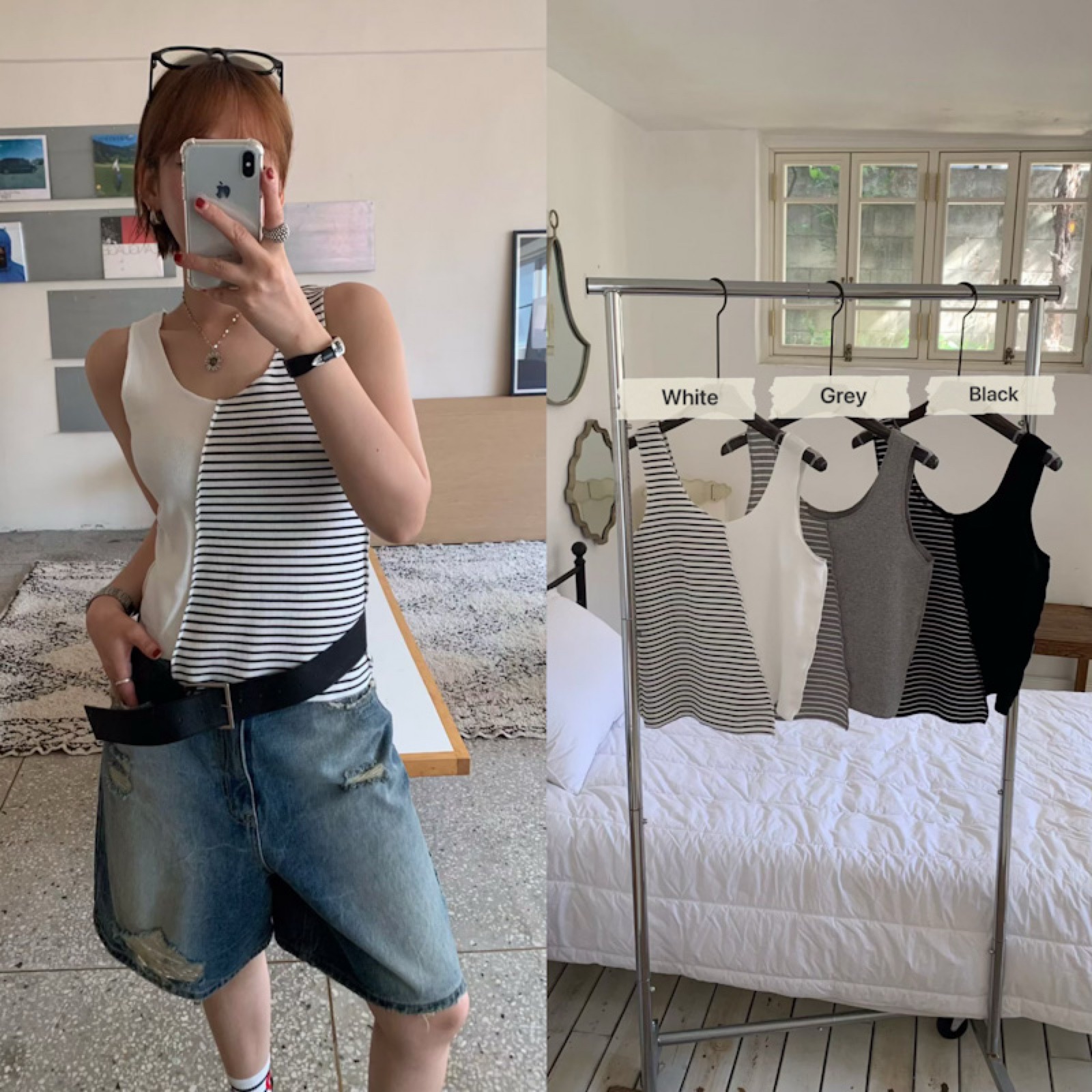 KS19/2-TONE  STRIPE TANK TOP