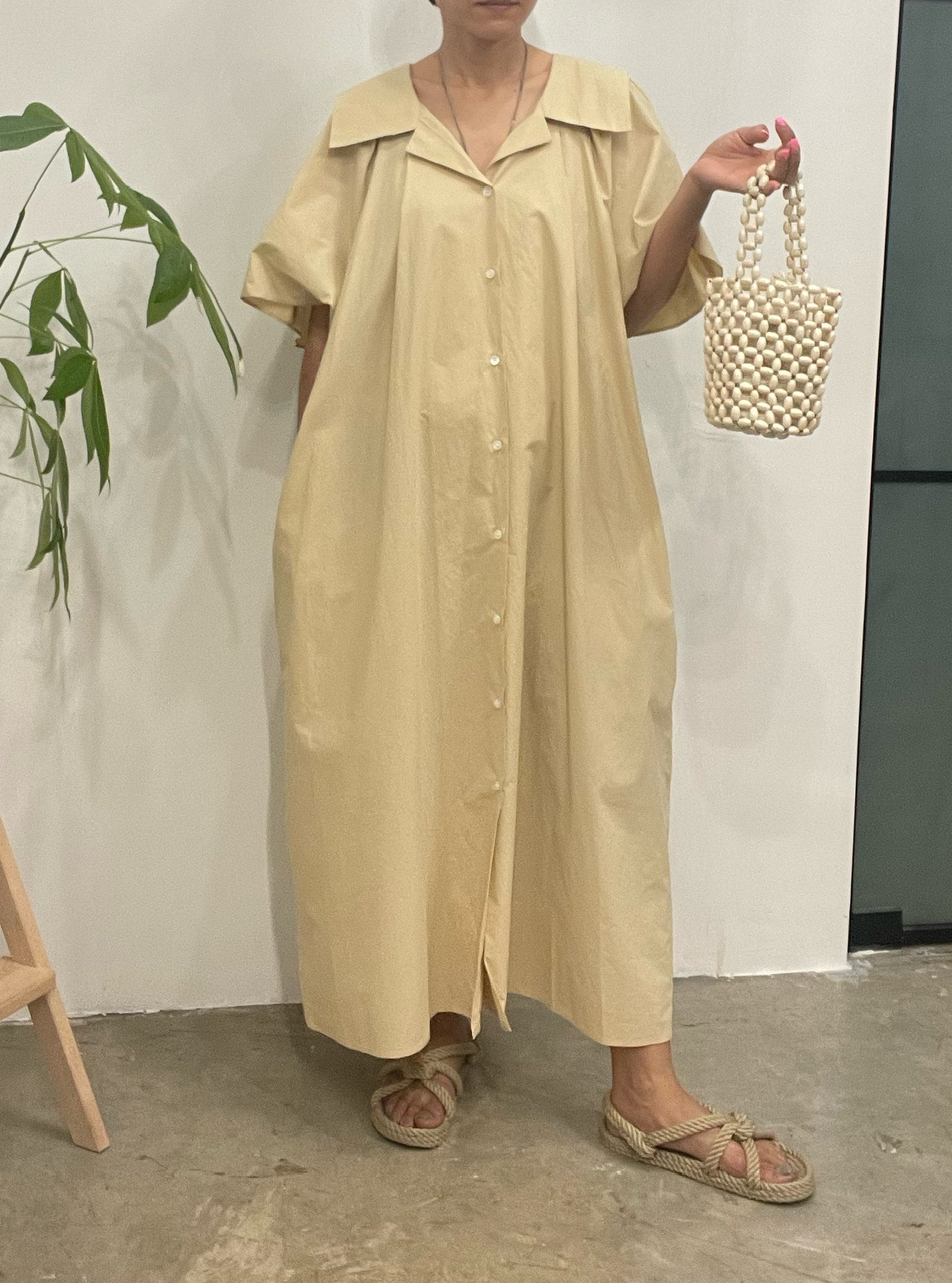 Sofie twisted back details pocket shirt dress