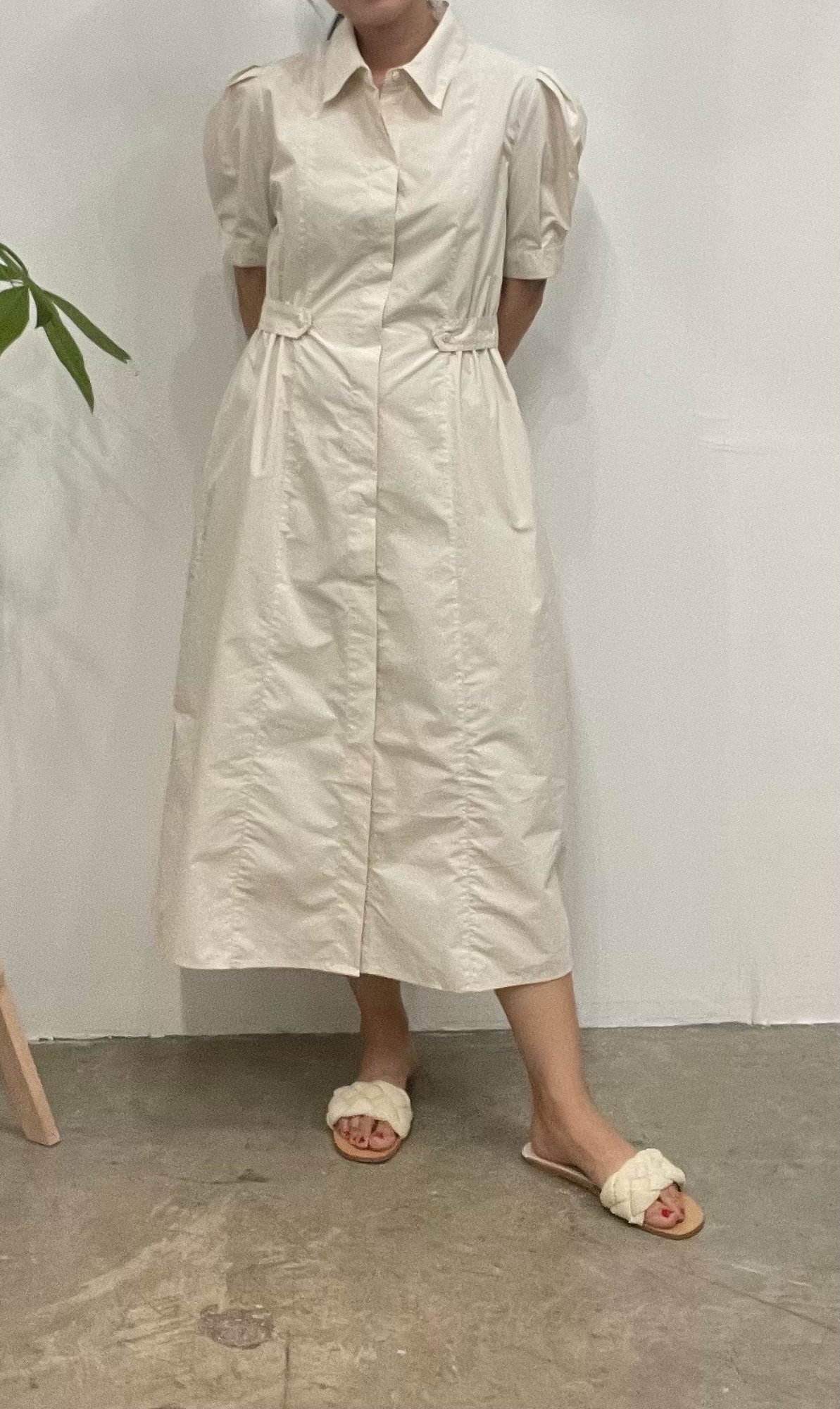 Yancy side belted shirt dress