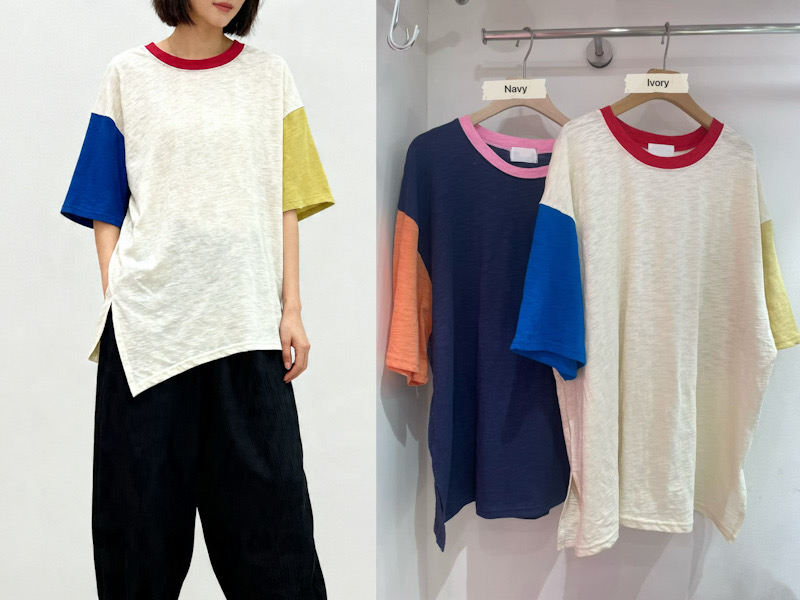 100426/COLOUR-BLOCK OVERSIZED TEE 
