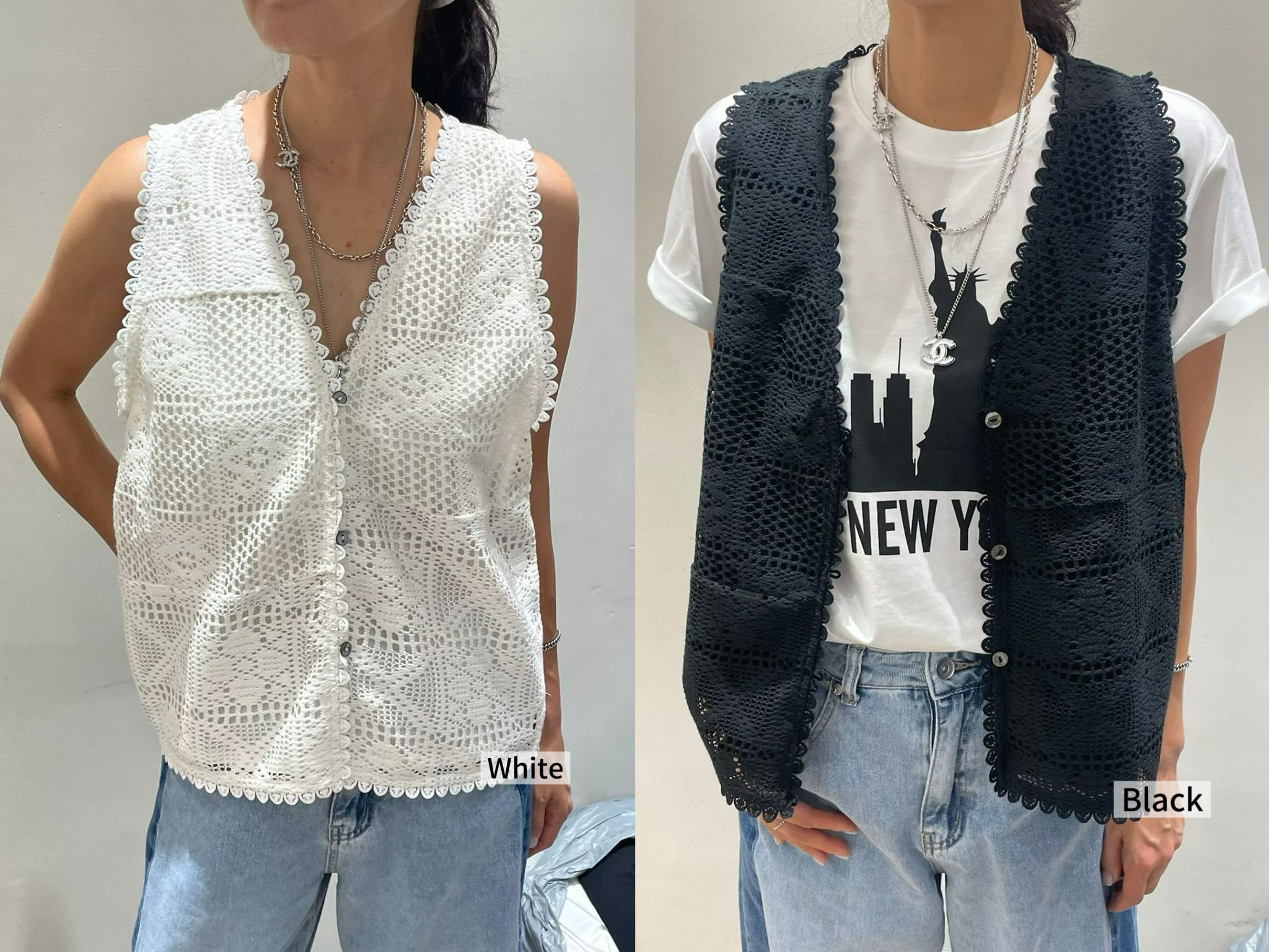 PG13 / BRODERIE BUTTON VEST