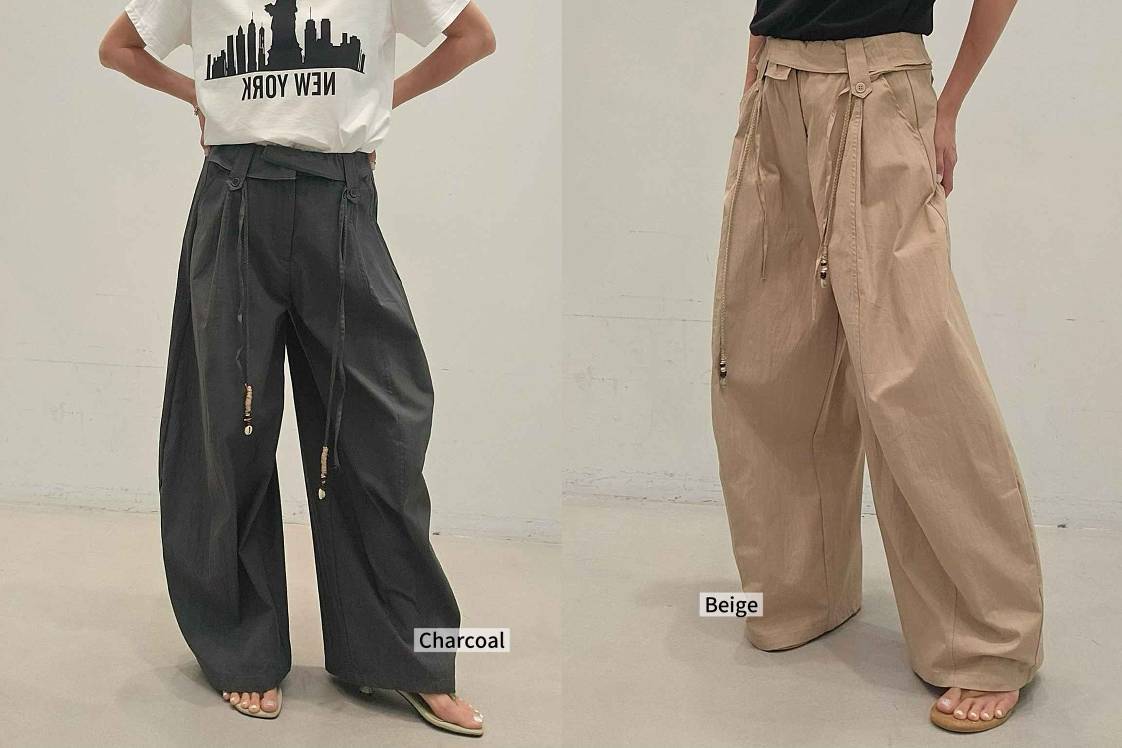 PG09 / FOLD-DOWN TROUSERS WITH BELT