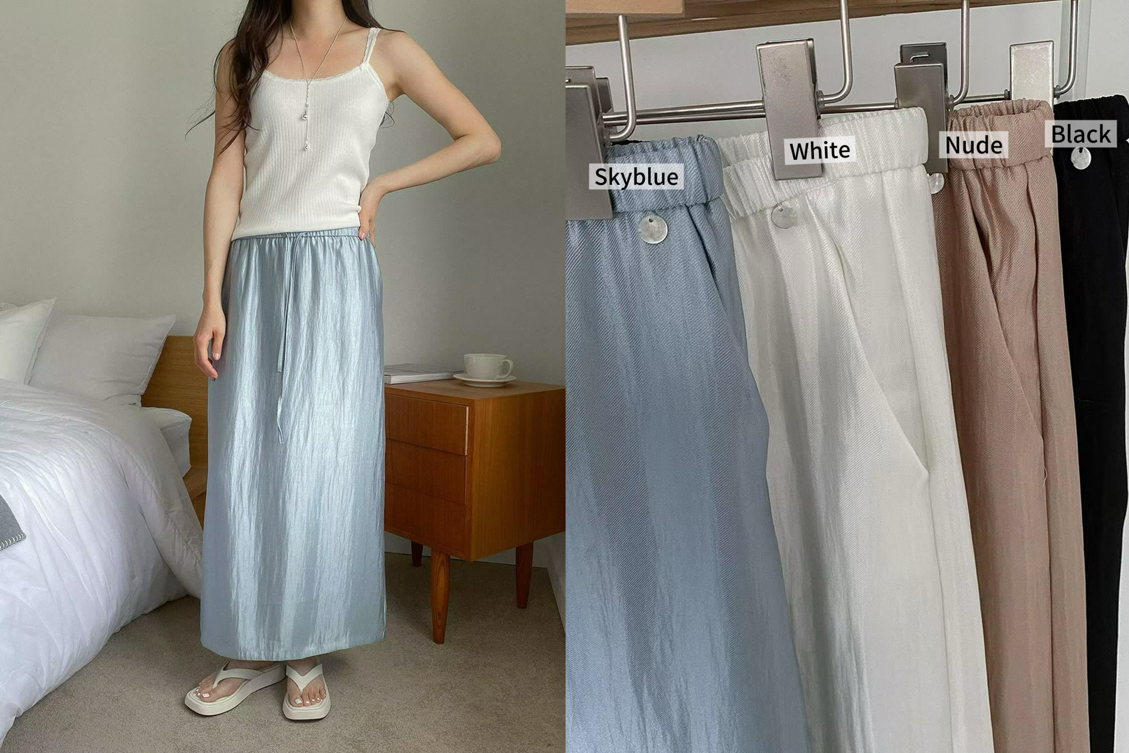 PG03 / ELASTIC WAISTBAND STRAIGHT SKIRT