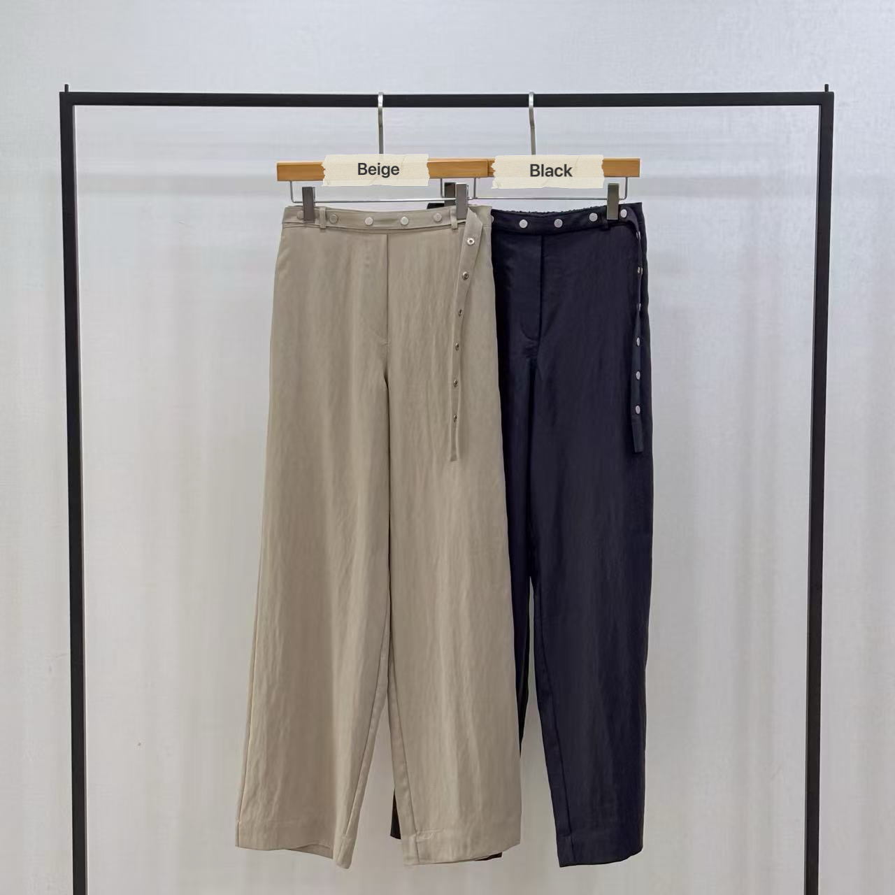 PT27 / BELTED STRAIGHT LEG TROUSERS