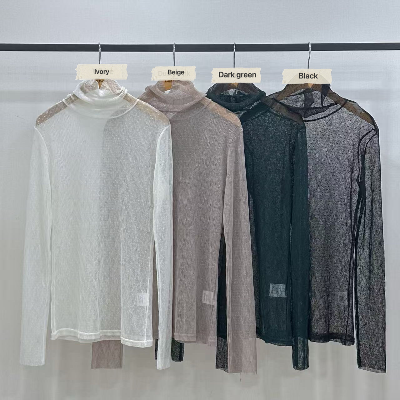 PT24 / HIGH NECK LAYERING MESH TOP