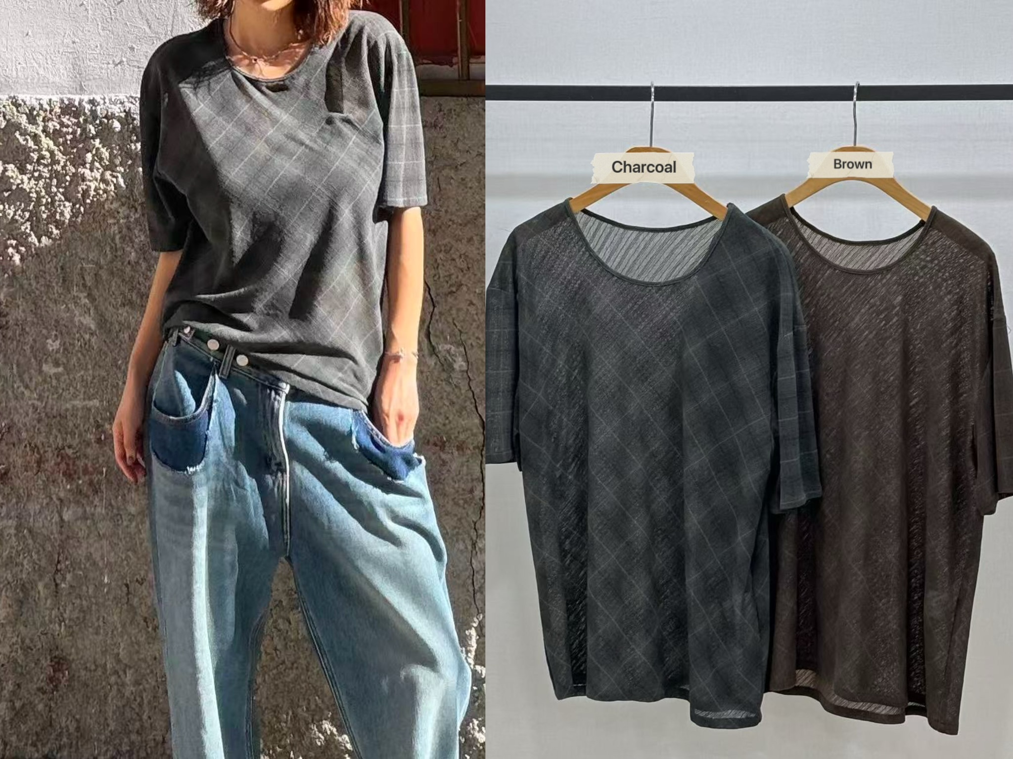 PT25 / BURNOUT CHECKS SHEER TOP