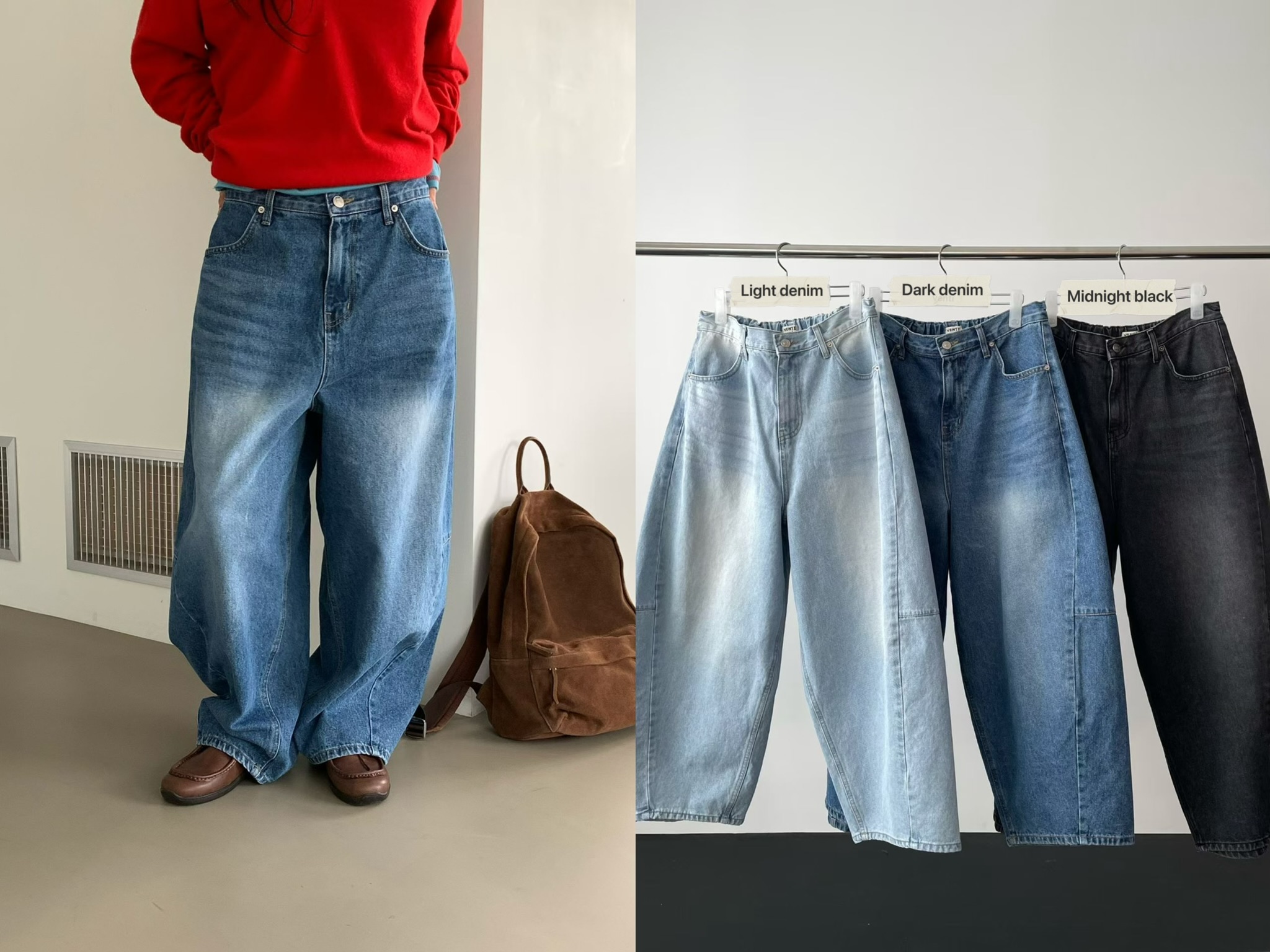 VP22 / BANDED WAIST BARREL CUT JEANS
