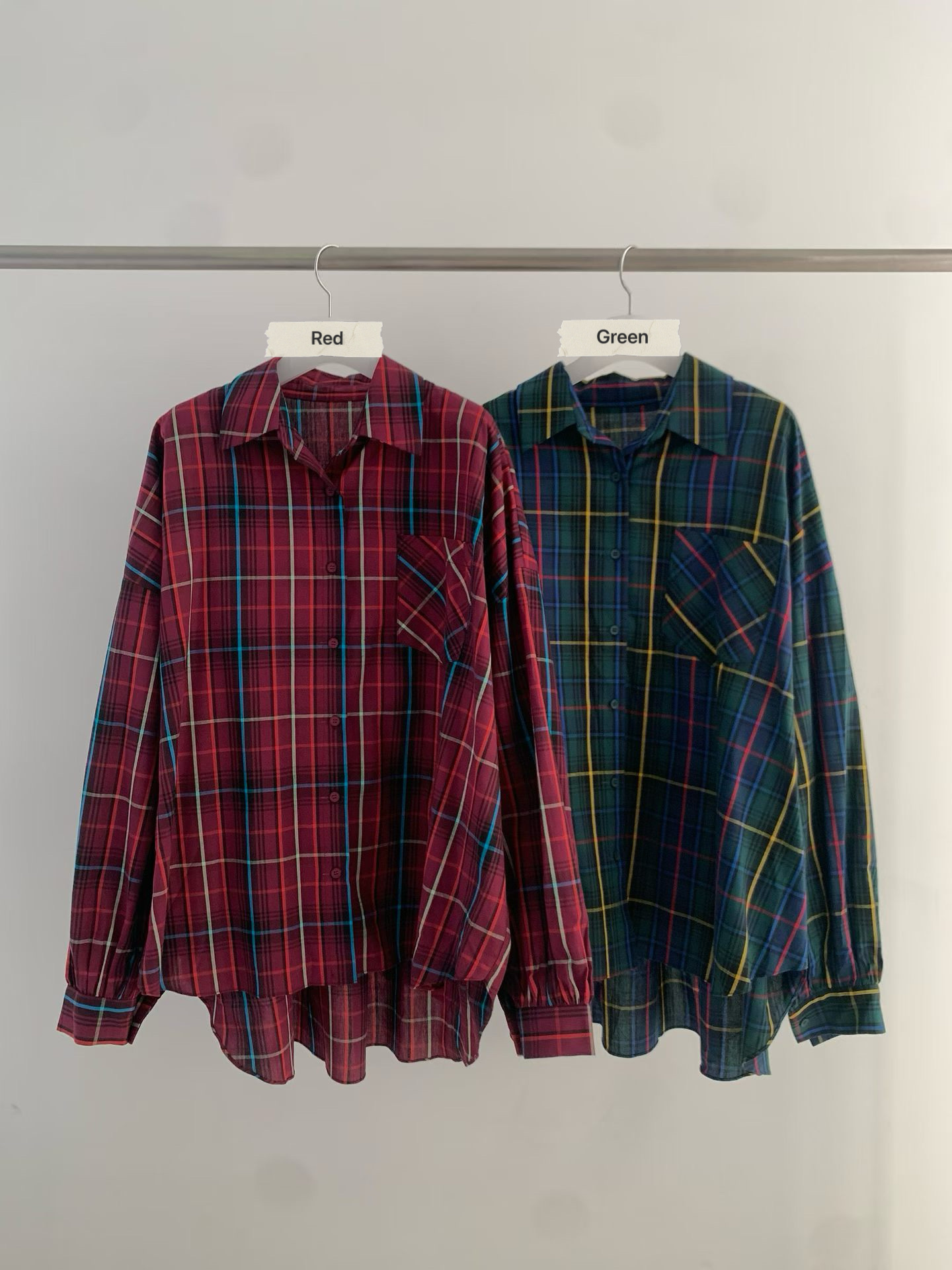 VP16 / OVERSIZED TARTAN PLAID SHIRT