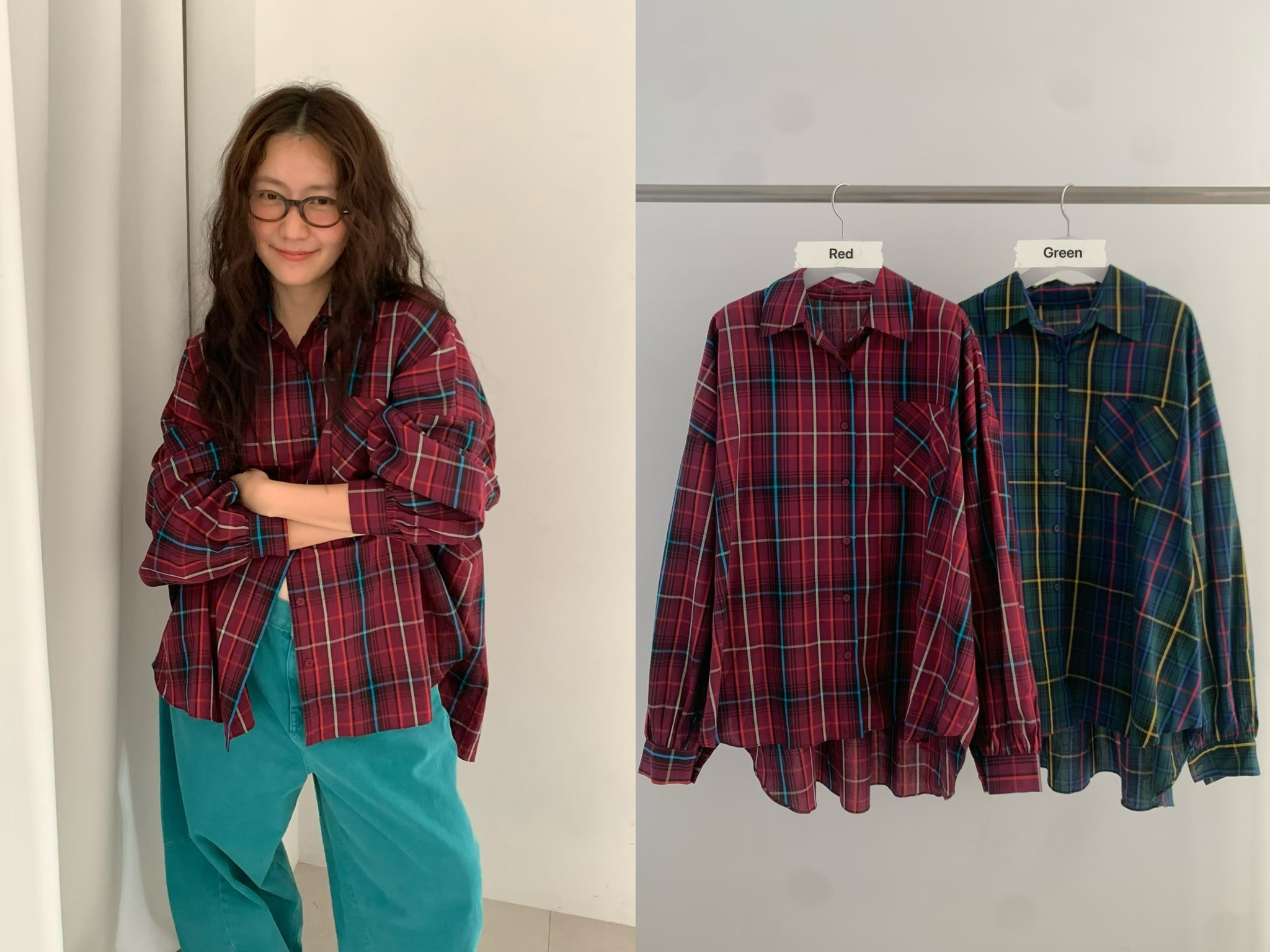 VP16 / OVERSIZED TARTAN PLAID SHIRT