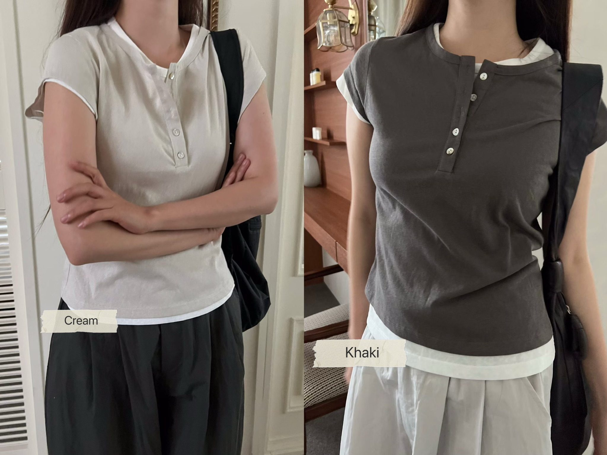 PG37 / TWO-TONE BUTTON TOP